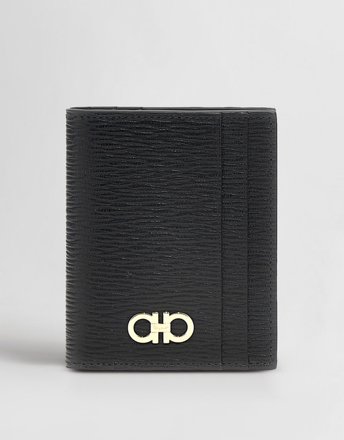Men's Gancini Logo Calfskin Leather Cardholder