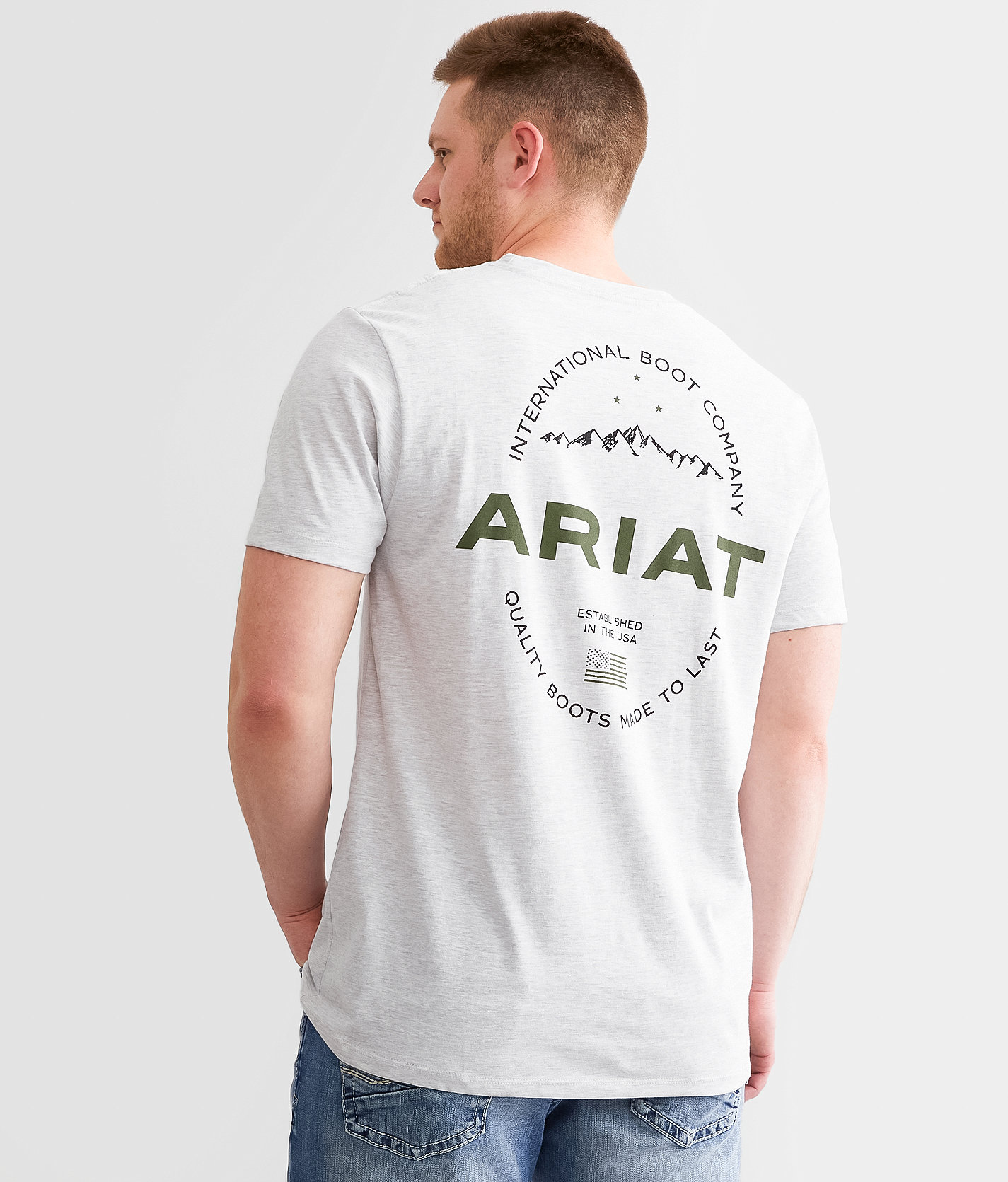 Ariat Script Oval T-Shirt - Men's T-Shirts in Ash