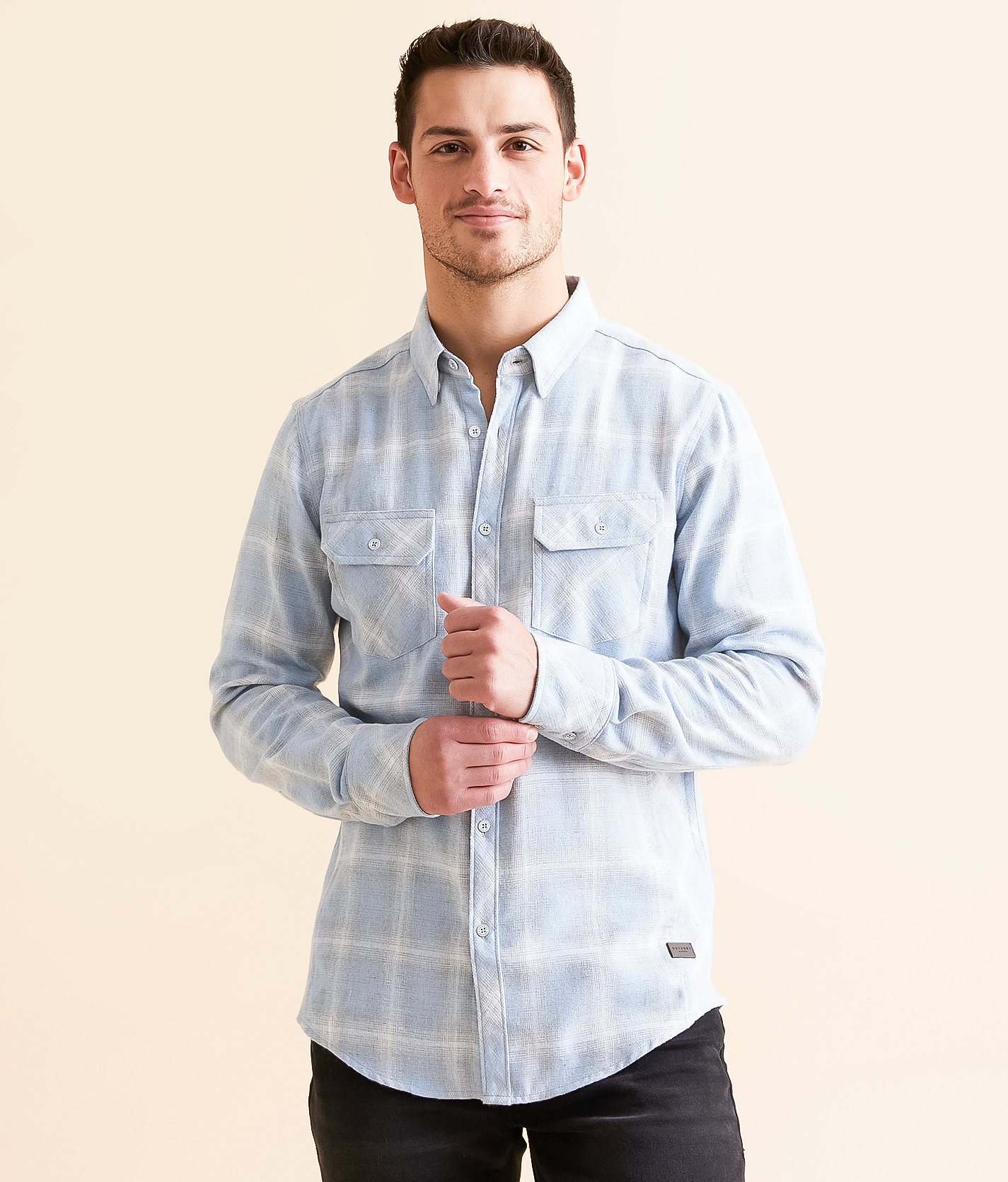 Outpost Makers Flannel Standard Shirt - Men's Shirts in Light Blue White