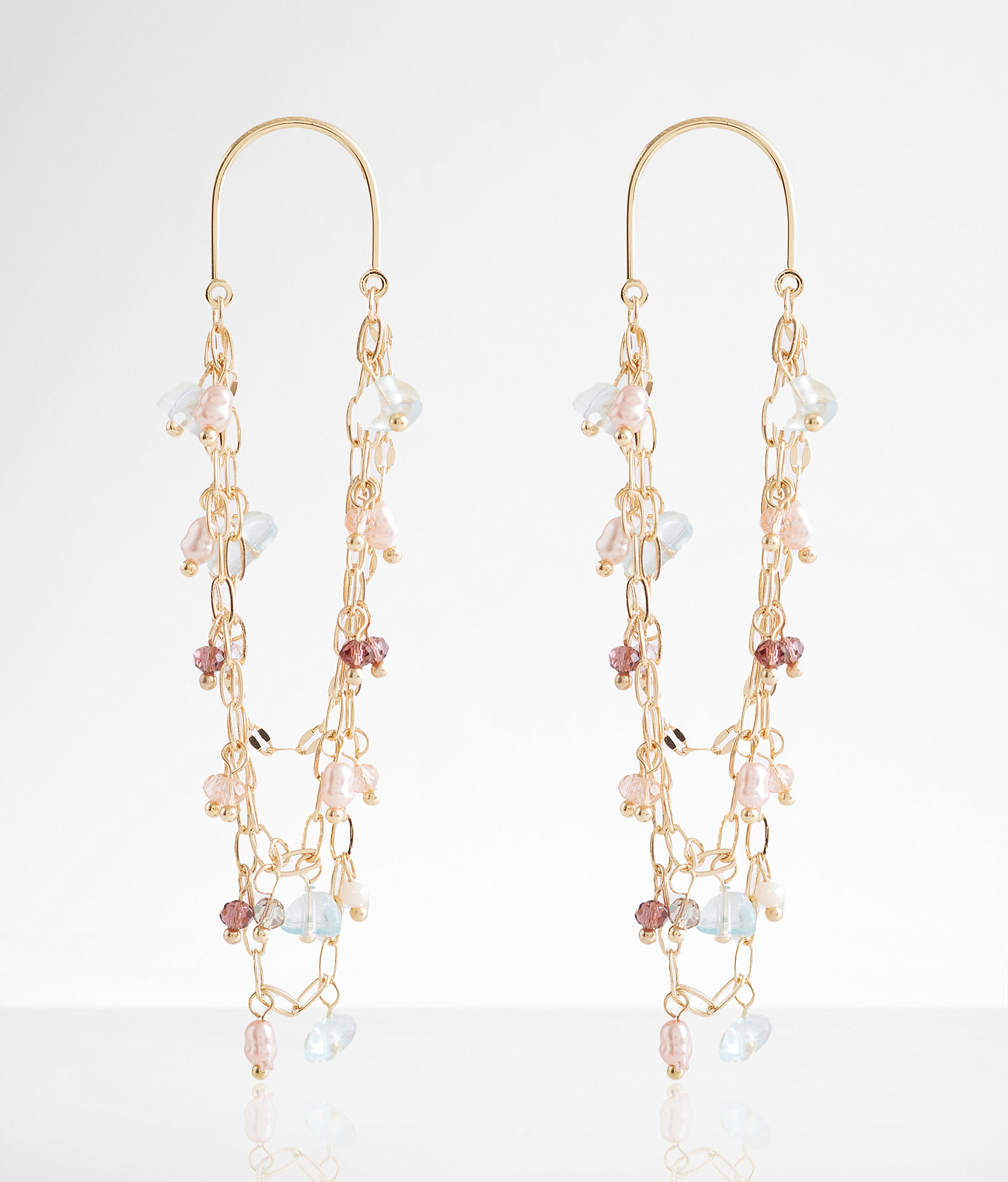 boutique by BKE Beaded Chain Earring - Women's Jewelry in Gold