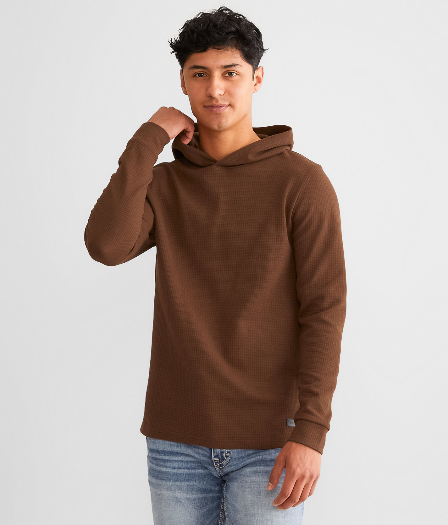 Outpost Makers Waffle Knit Hoodie - Men's Sweatshirts in Chocolate