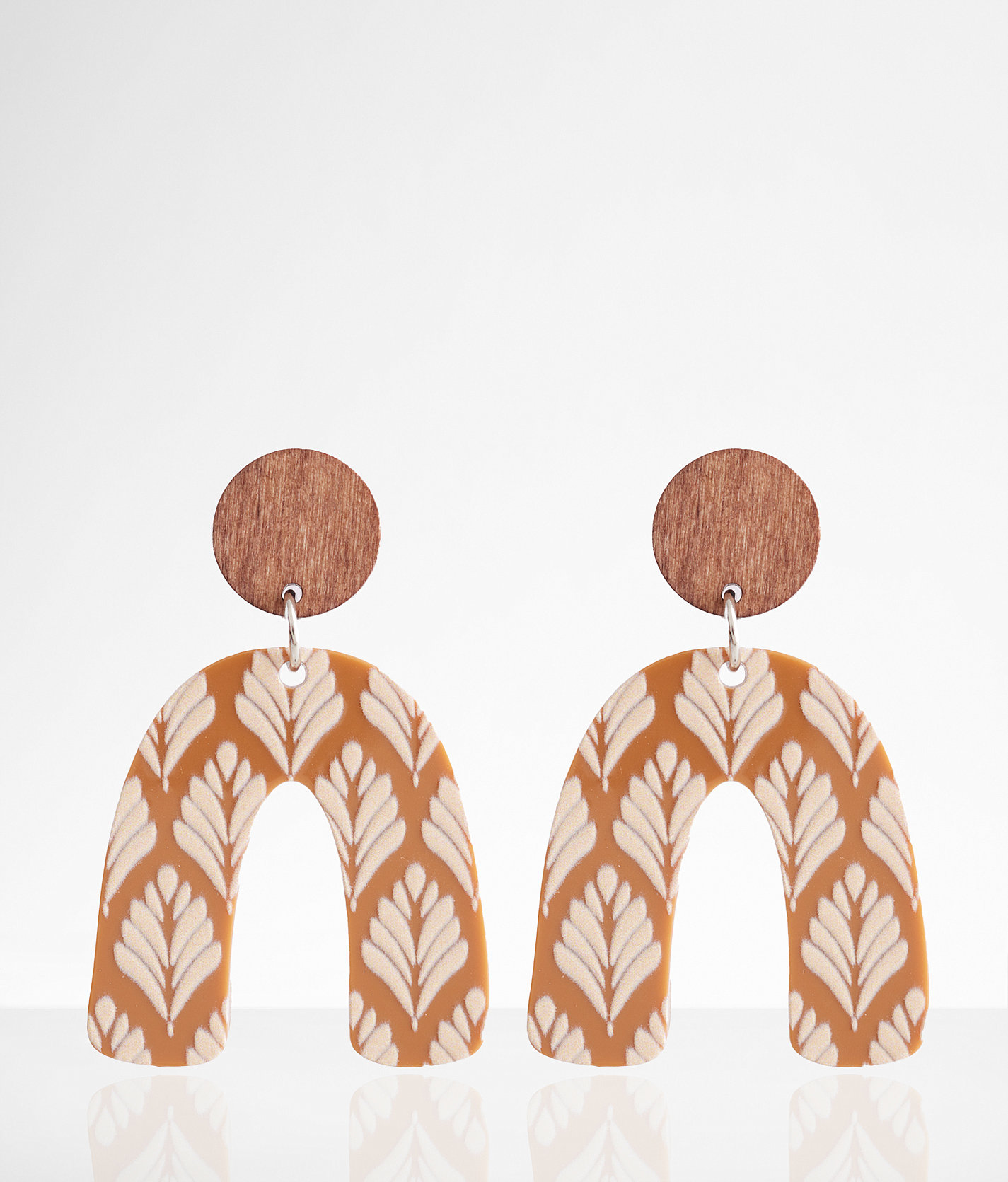 boutique by BKE Resin Arch Earring - Women's Jewelry in Brown Tan