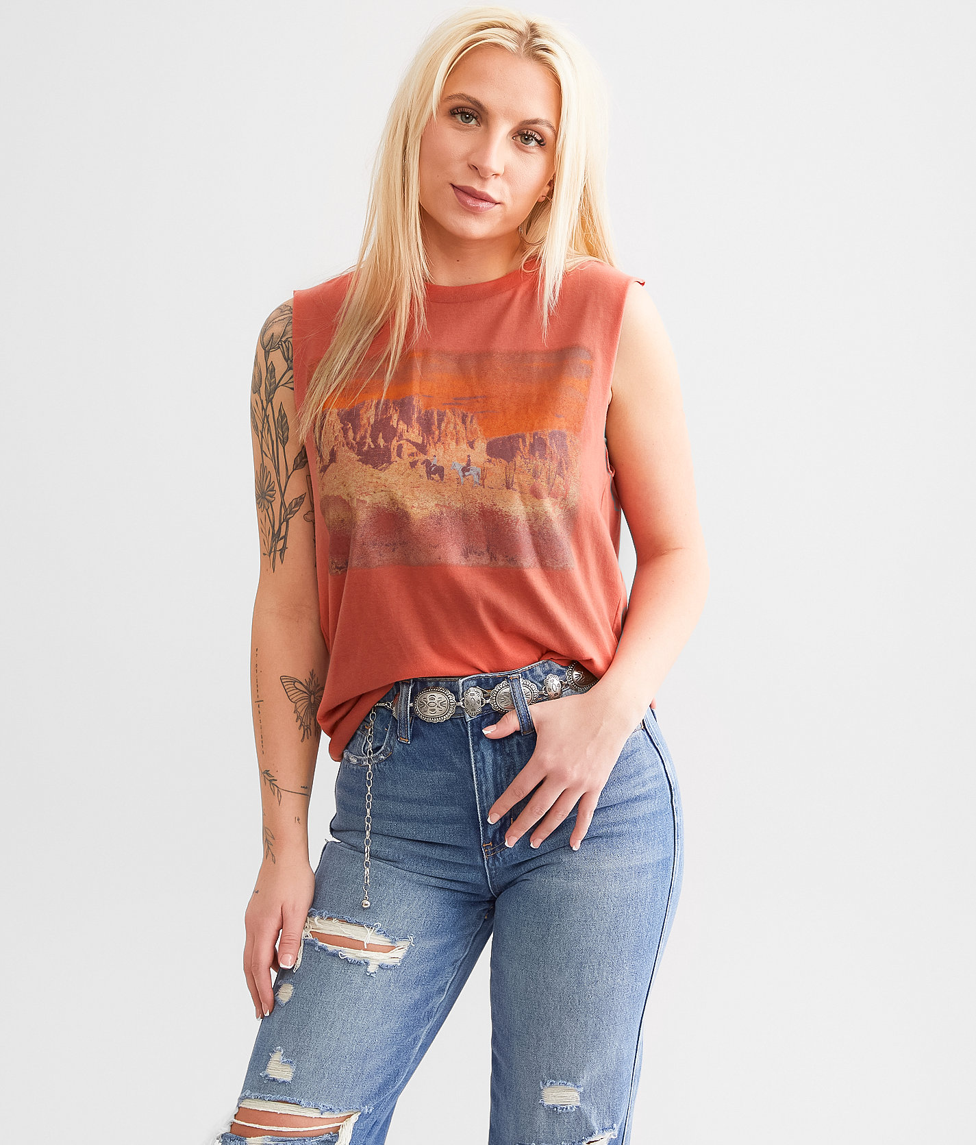 Modish Rebel Scenic Muscle Tank Top - Women's Tank Tops in Aragon