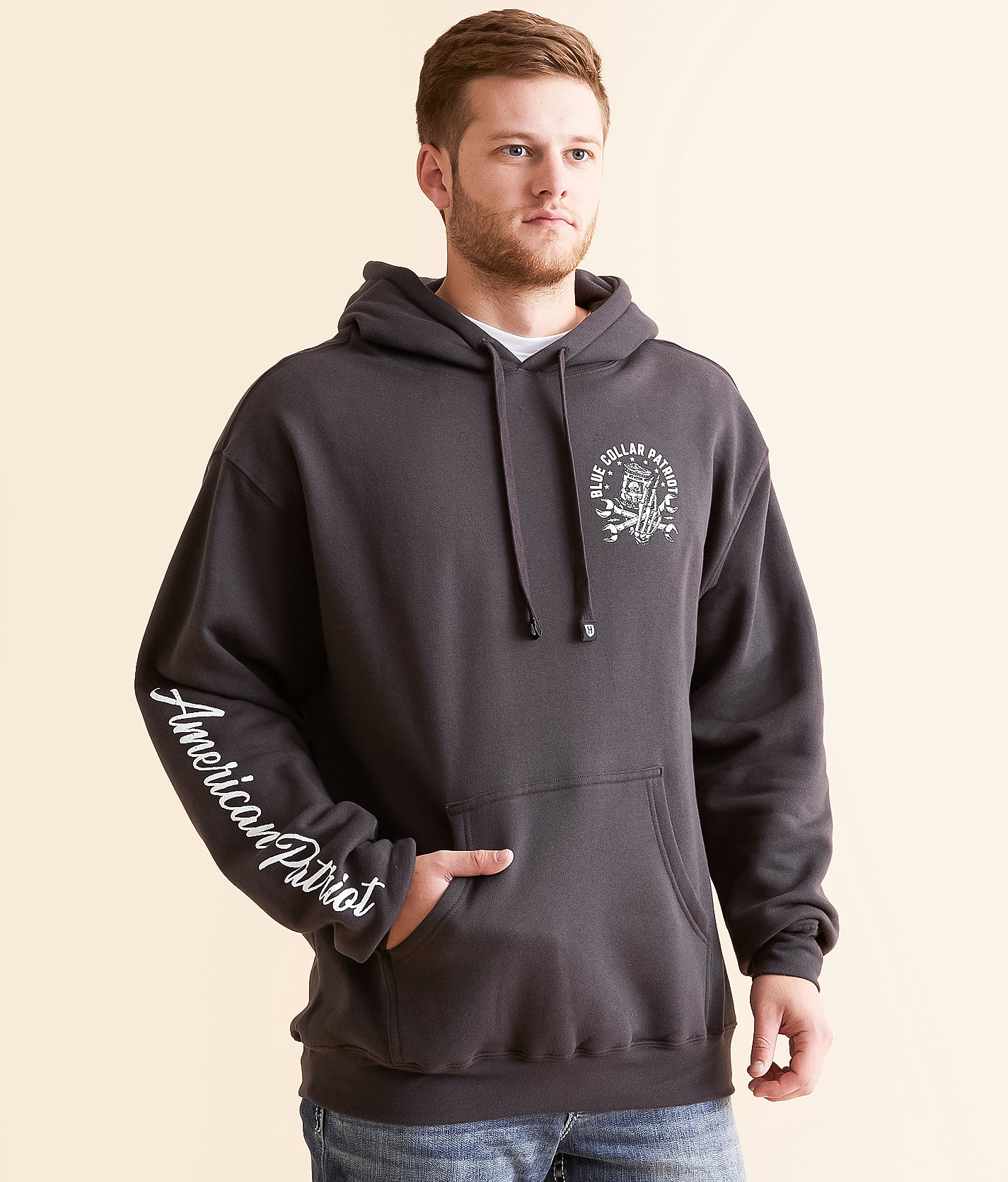 Howitzer Blue Collar Hard Work Hooded Sweatshirt - Men's Sweatshirts in Vintage Black