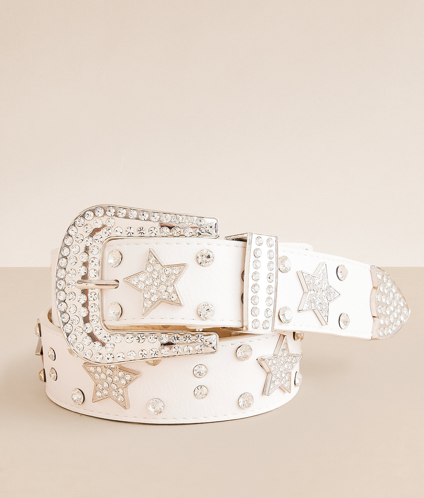 BKE Glitz Star Belt - Women's Belts in Cream