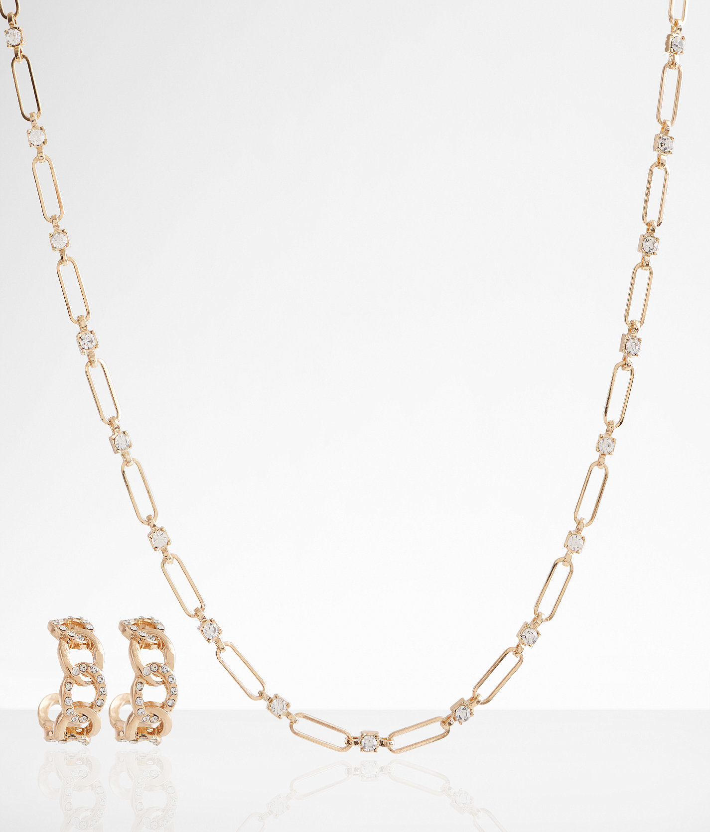 boutique by BKE Glitz Earring & Necklace Set - Women's Jewelry in Gold