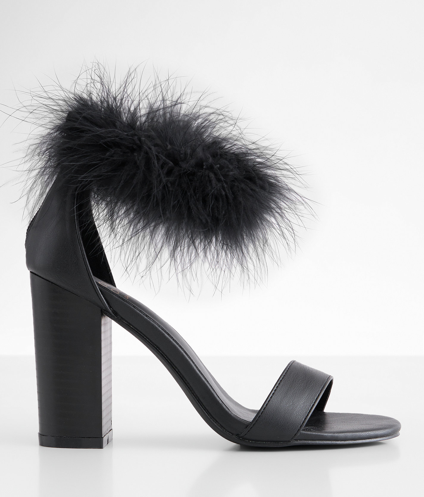 Oasis Society Sasha Feather Heeled Sandal - Women's Shoes in Black