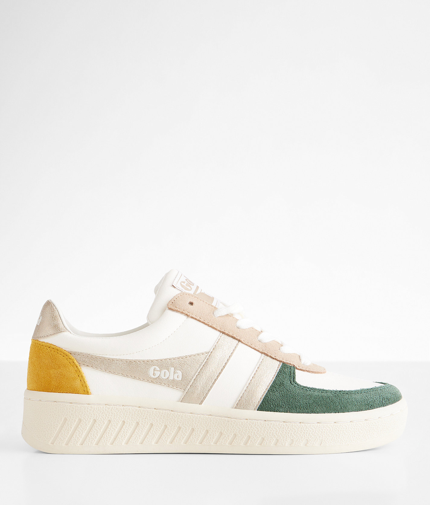 Gola® Grandslam Quadrant Metallic Sneaker - Women's Shoes in Off White Evergreen Gold