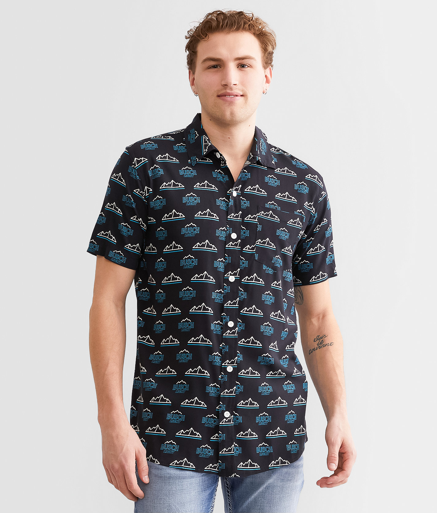 Tipsy Elves Busch Light® Stretch Shirt - Men's Shirts in Black