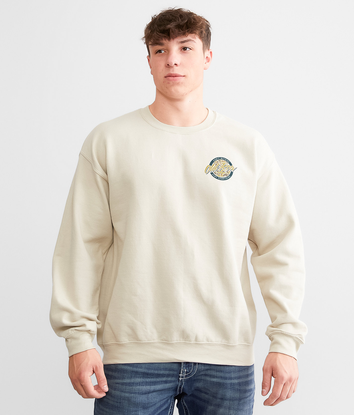 Old Row Camo Circle Pullover - Men's Sweatshirts in Sand