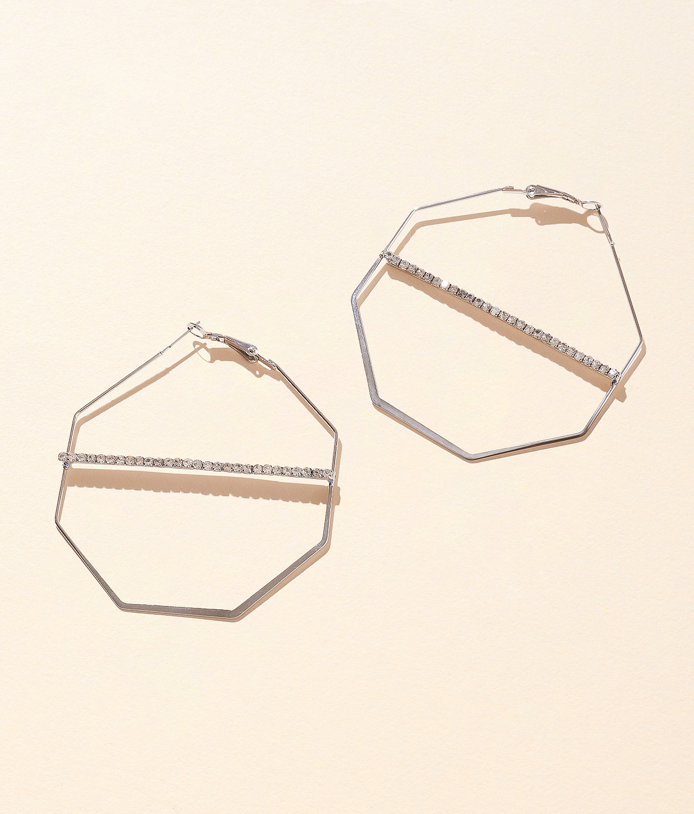 boutique by BKE Geo Hoop Earring - Women's Jewelry in Silver