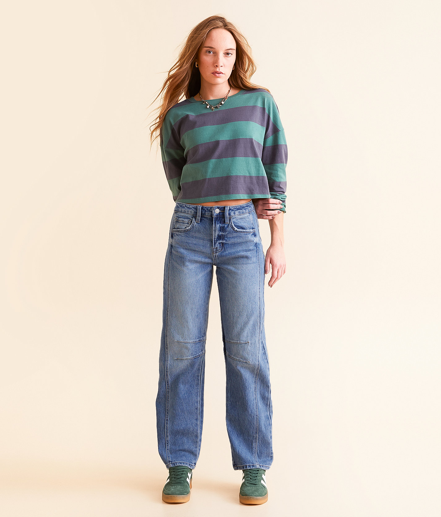 Flying Monkey High Rise Barrel Stretch Jean - Women's Jeans in Gleam