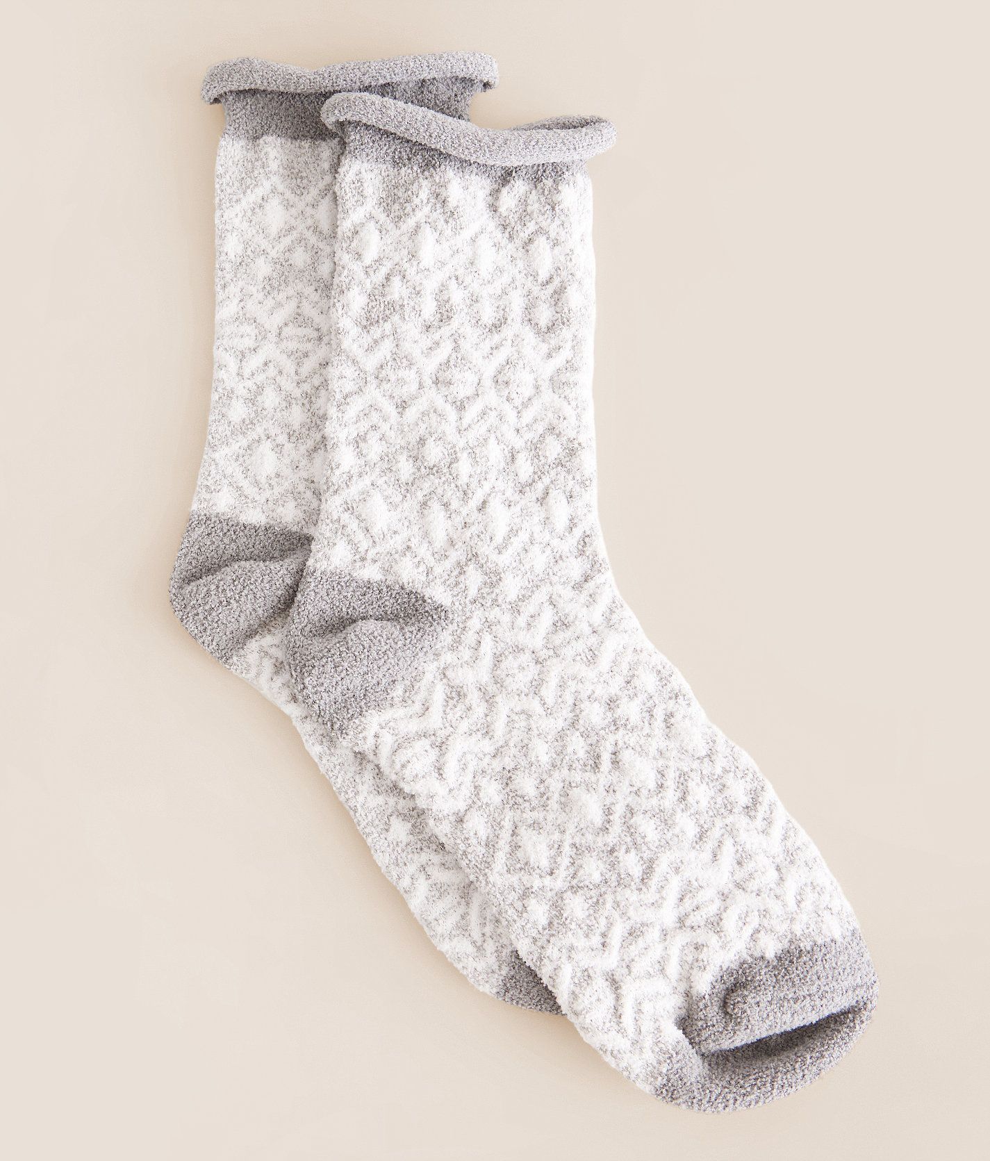 BKE x Muk Luks Cozy Motif Socks - Women's Socks in Grey