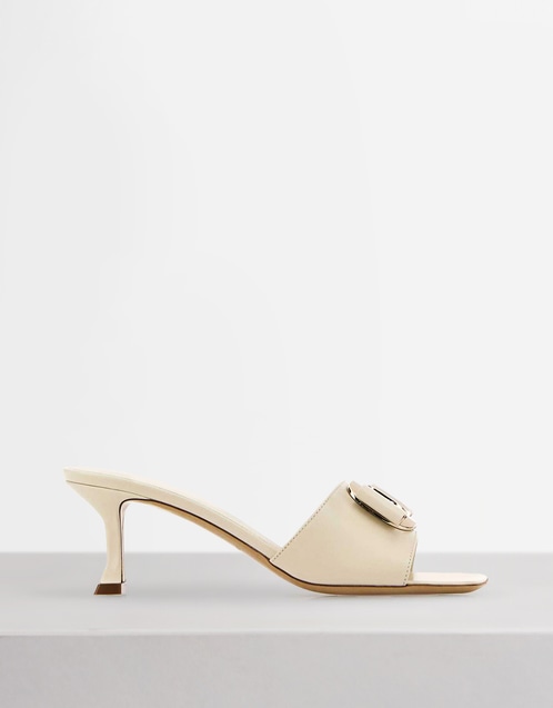 Zelie Leather Mid-Heeled Mules
