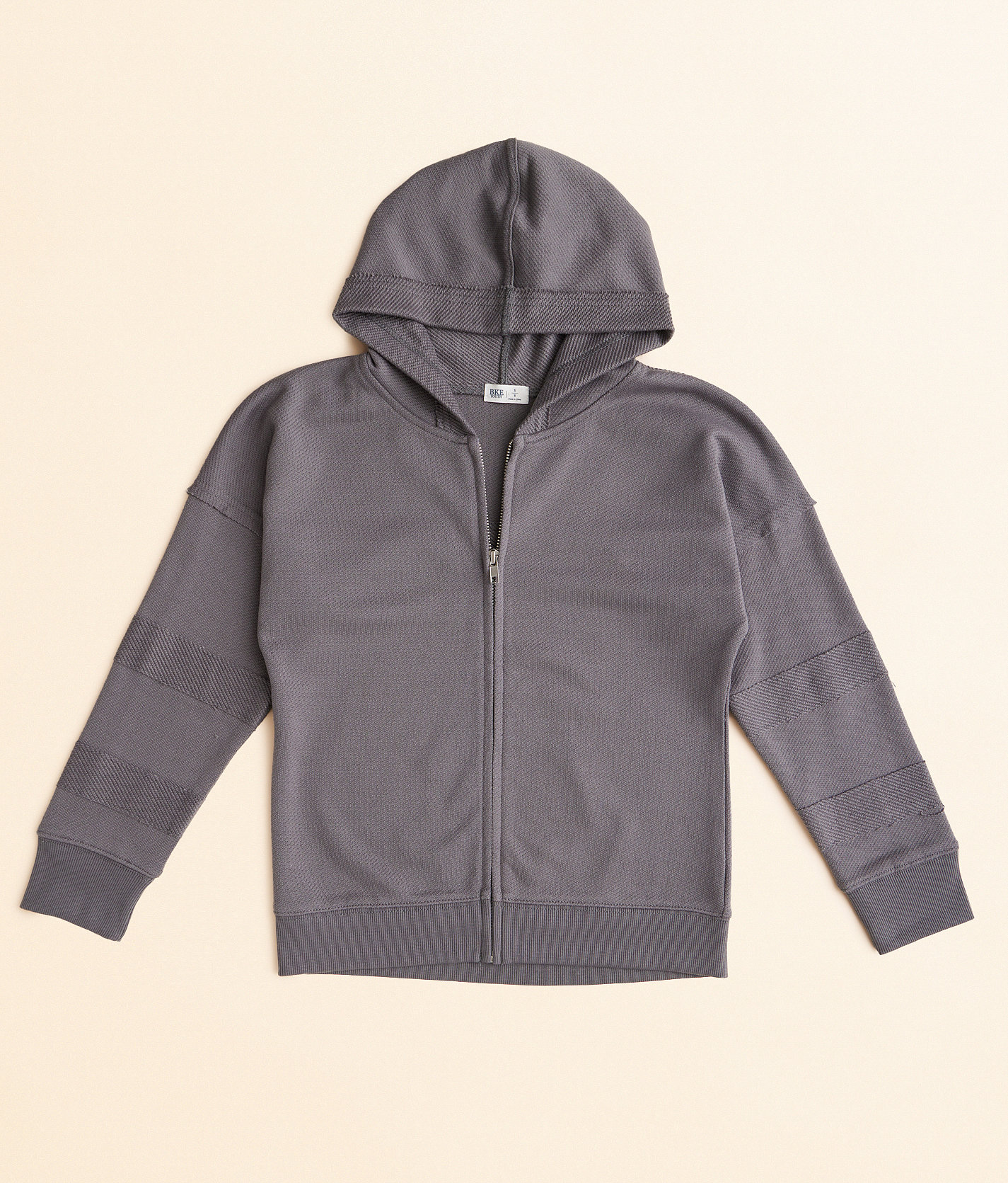 Girls - BKE Reverse Pieced French Terry Hoodie - Girl's Sweatshirts in Pewter Grey