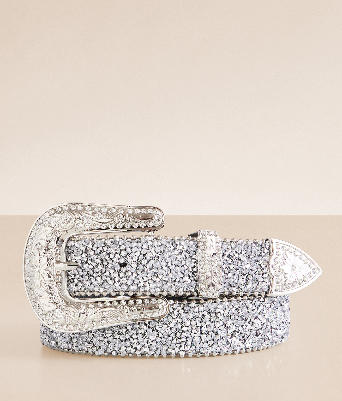 BKE Super Glitz Western Belt - Women's Belts in Silver