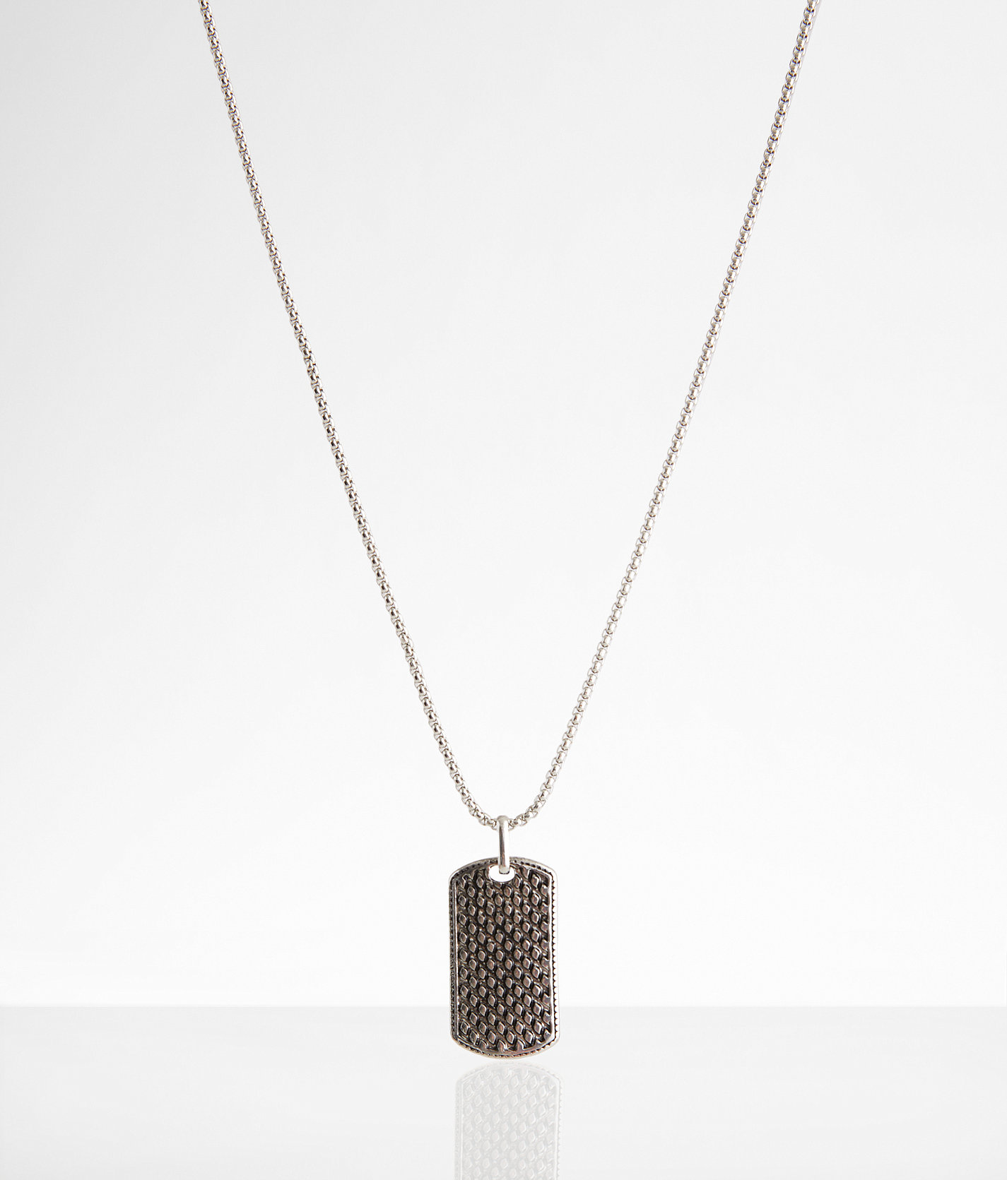 BKE Dog Tag 23" Necklace - Men's Jewelry in Rodium