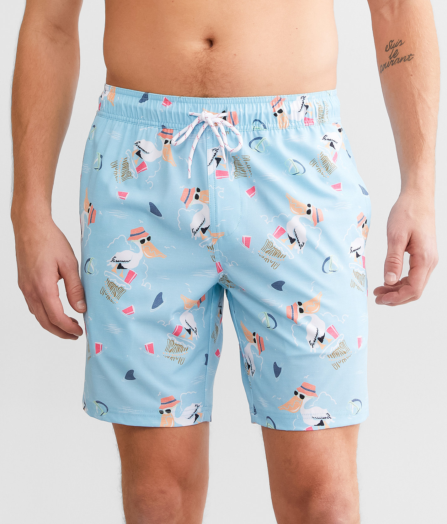 Departwest Pelican Stretch Swim Trunks - Men's Swimwear in Light Blue