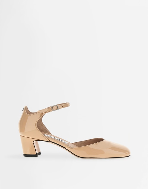 Pixie 45 Patent Leather Block Low-Heeled Pumps