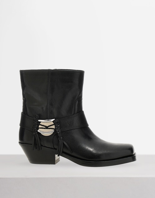 Akson Gaucho Cow Leather Low-Heeled Ankle Boots
