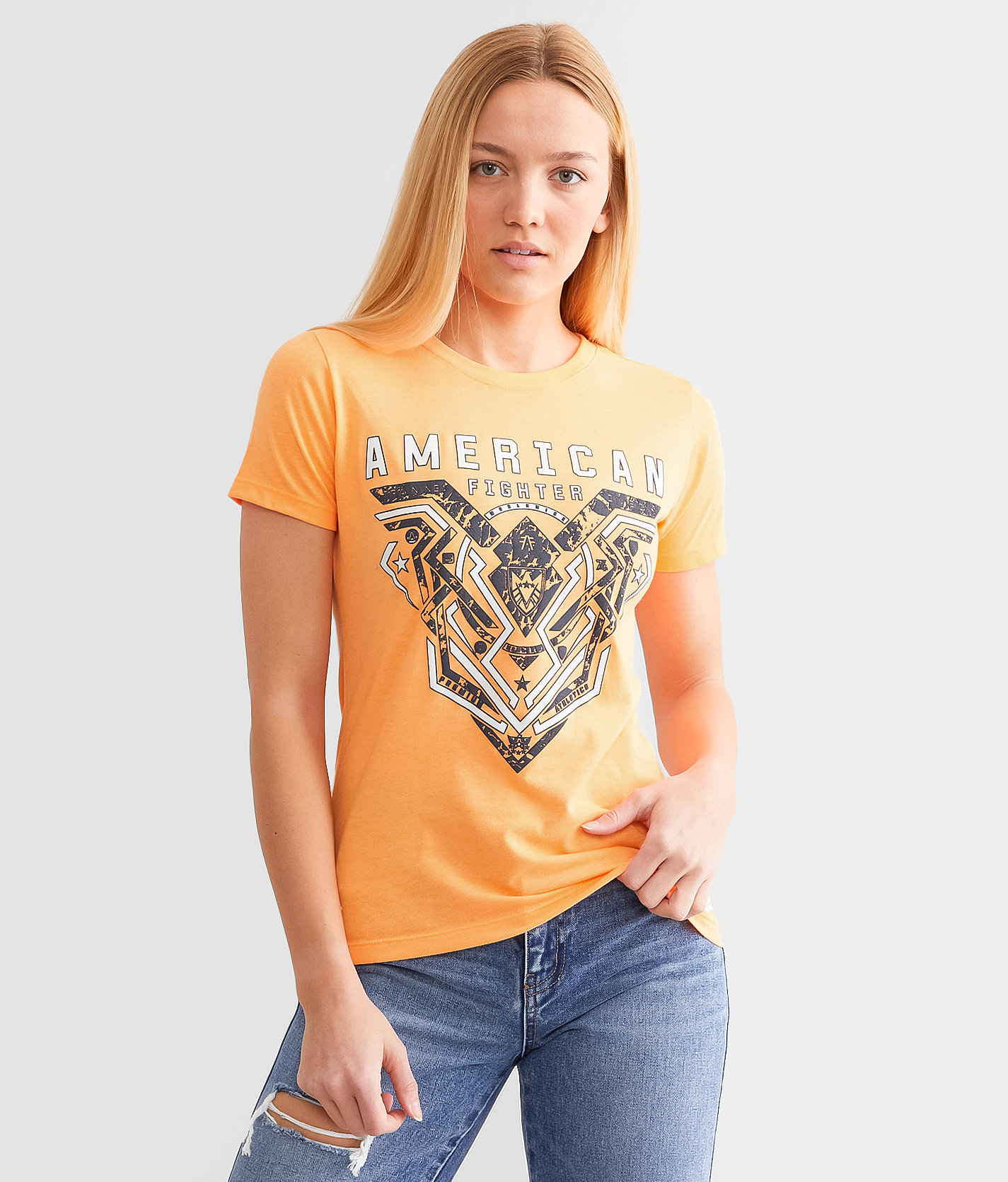 American Fighter Brimley T-Shirt - Women's T-Shirts in Neon Light Orange