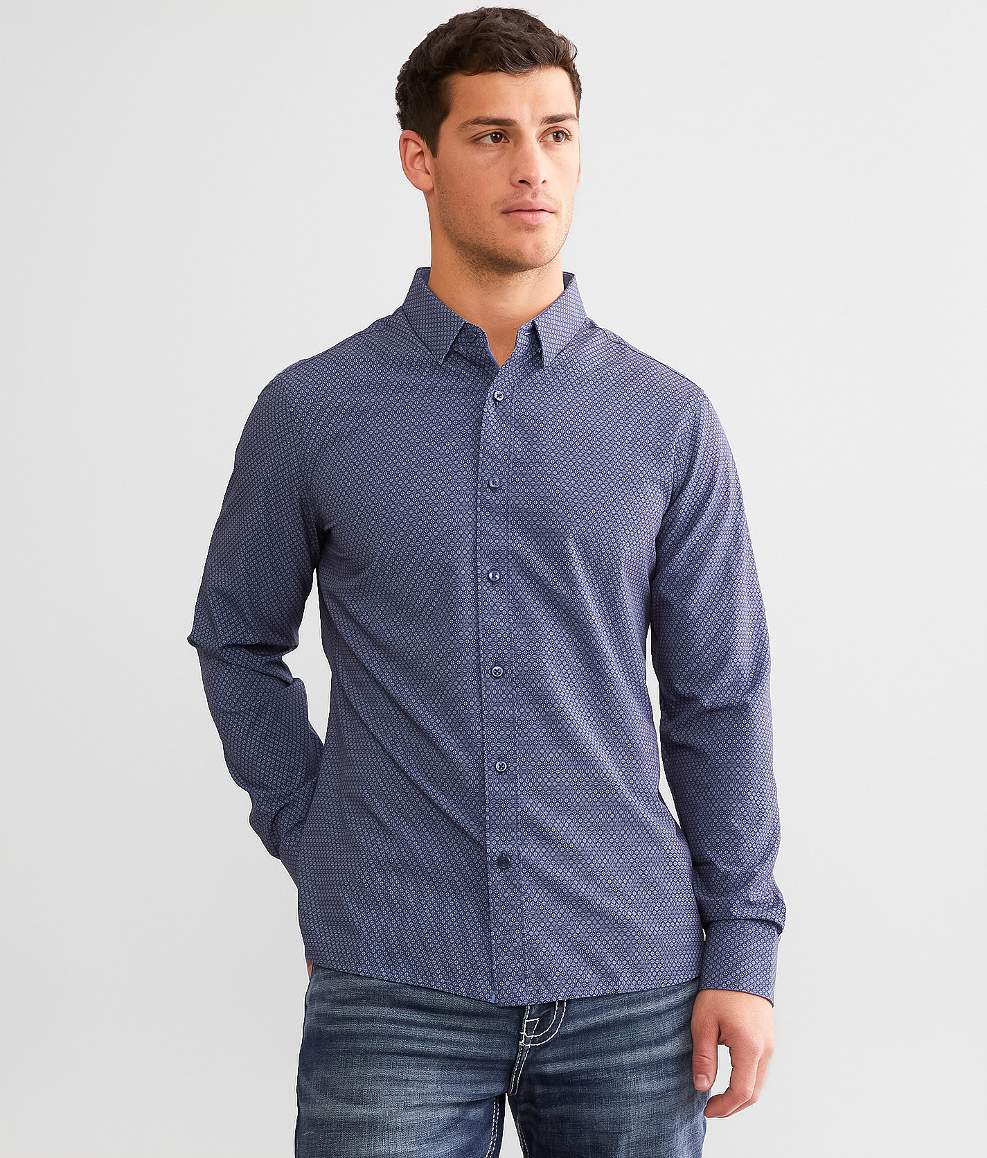 7Diamonds Ocean Eyes Stretch Shirt - Men's Shirts in Navy