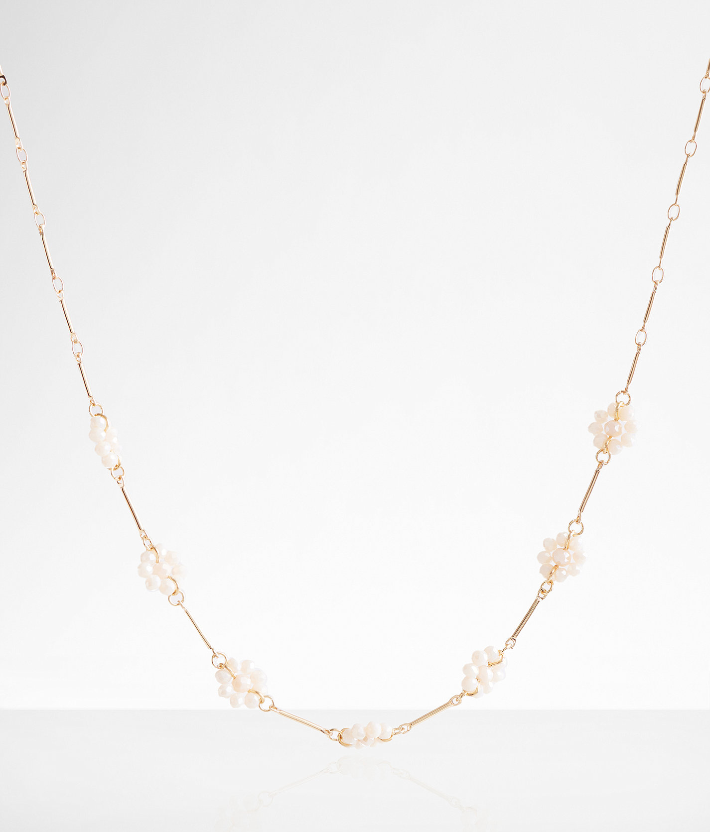 boutique by BKE Floral Bead Necklace - Women's Jewelry in Gold