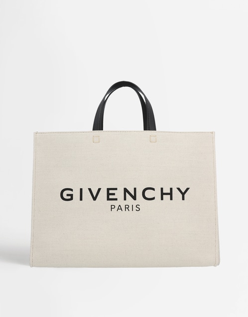 G-Tote Medium Canvas Logo Printed Tote Bag