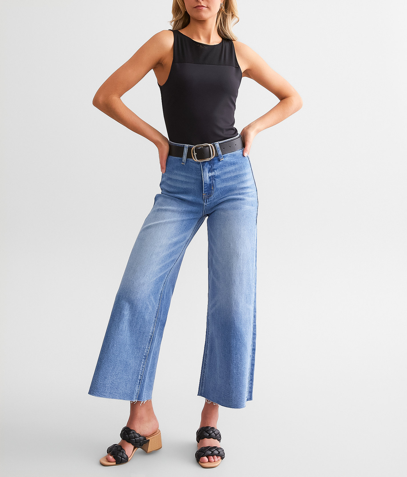 Flying Monkey Cropped Wide Leg Stretch Jean - Women's Jeans in Bandits