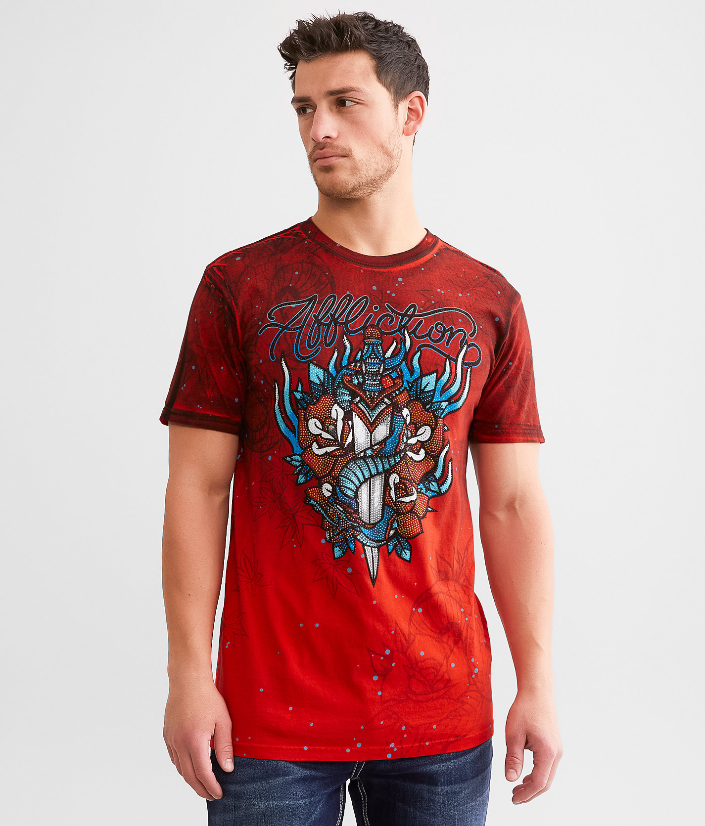Affliction Poison Revenge T-Shirt - Men's T-Shirts in Bright Red
