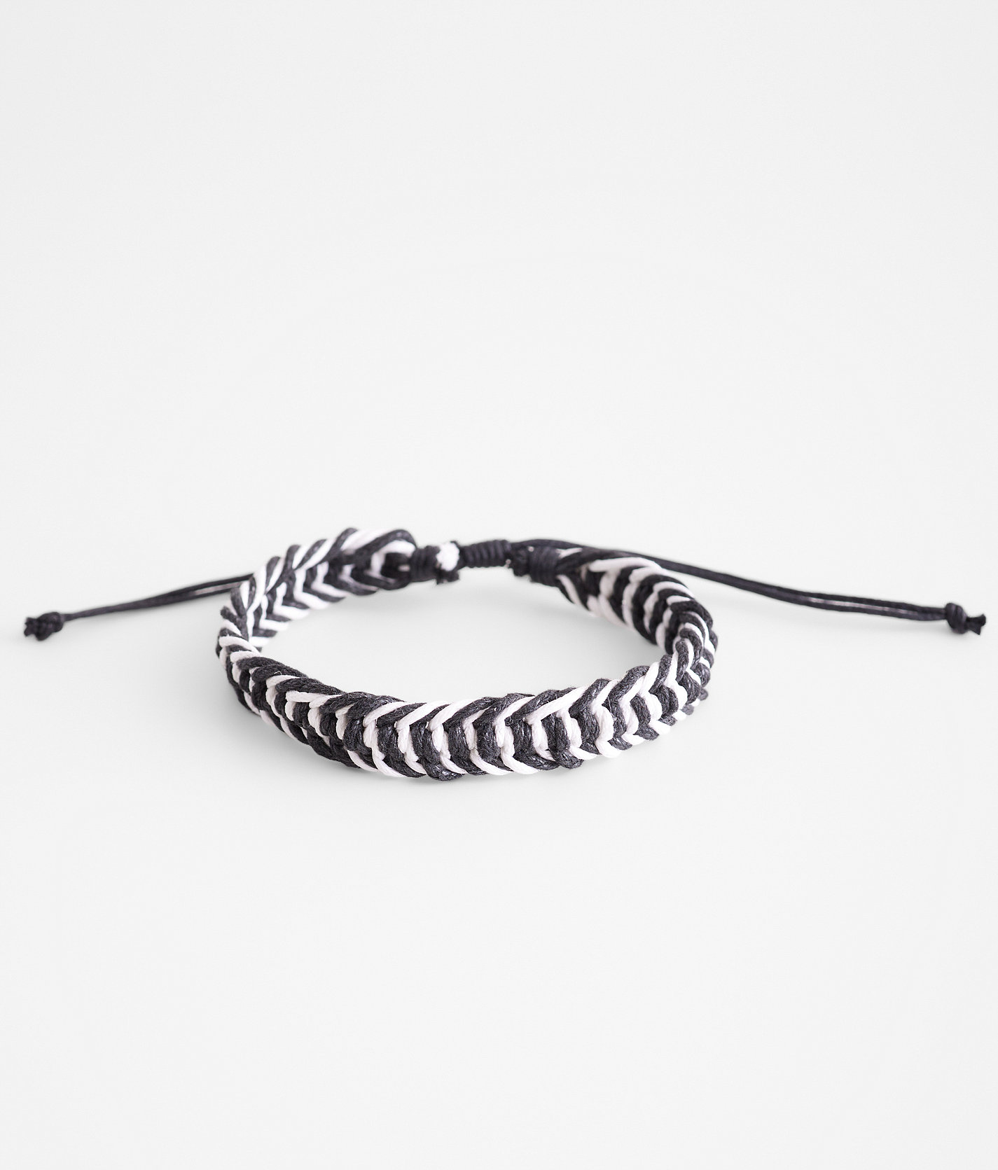 BKE Black & White Slider Bracelet - Men's Jewelry in Black White
