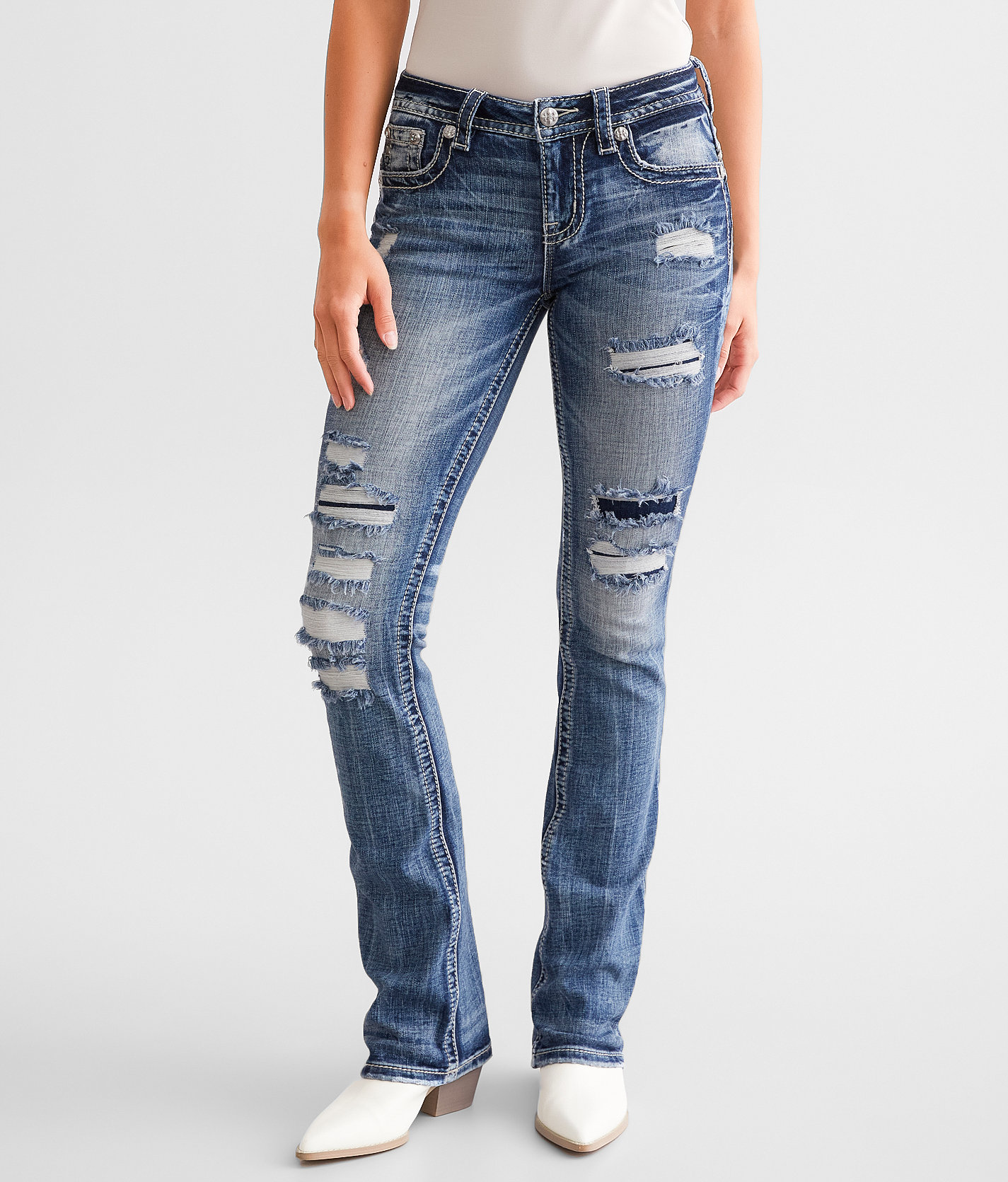 Miss Me Mid-Rise Tailored Boot Stretch Jean - Women's Jeans in M465C