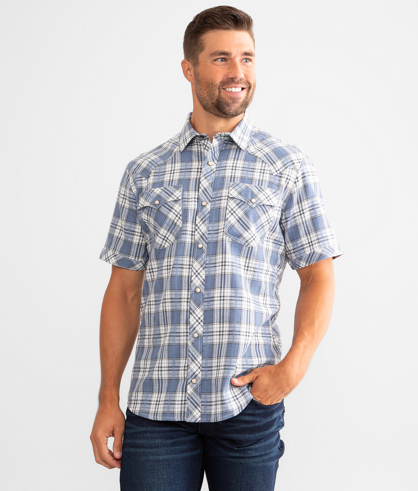 Gentry County Plaid Athletic Shirt - Men's Shirts in Blue