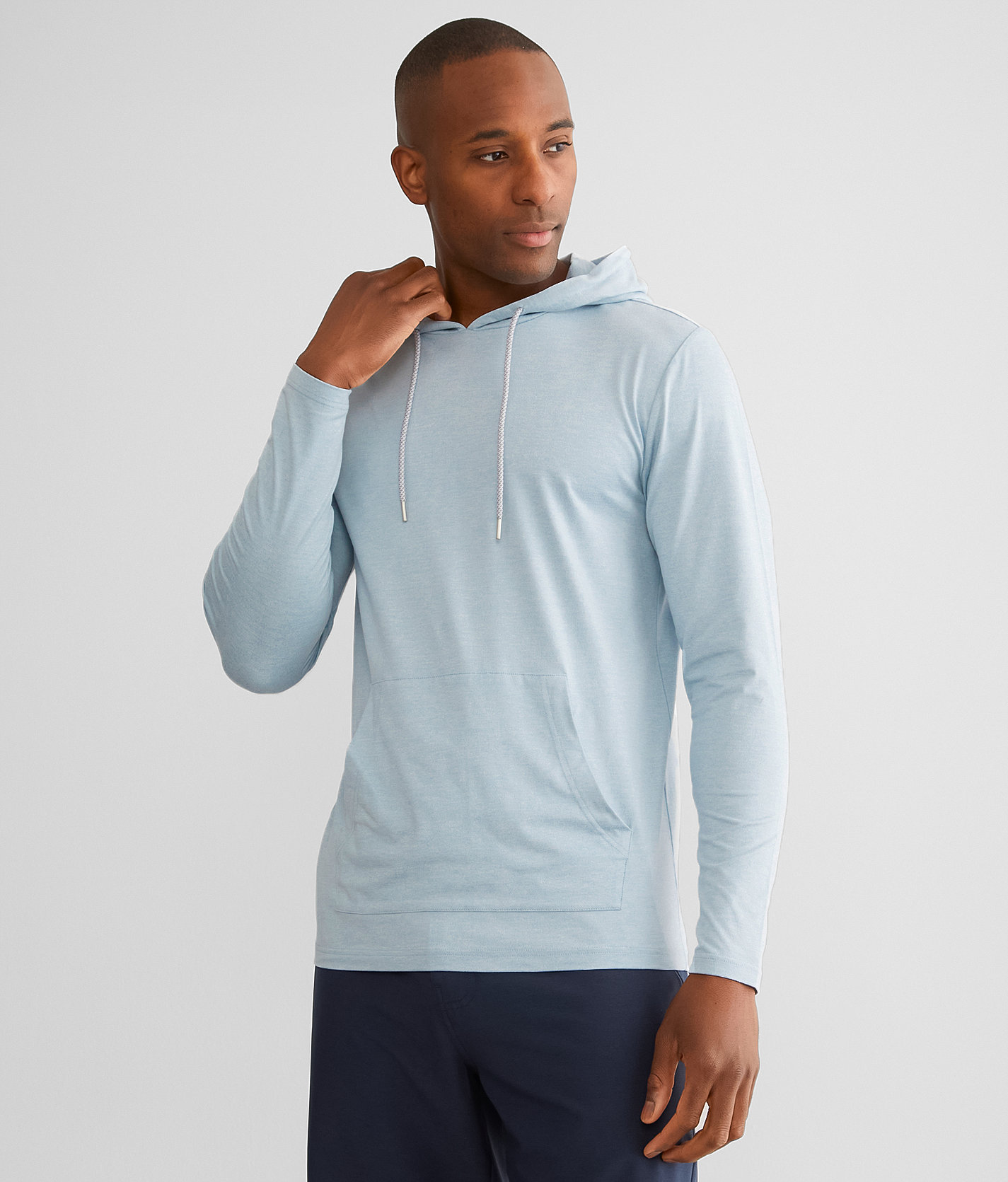 BKE Kirby Performance Hoodie - Men's Activewear in Light Blue