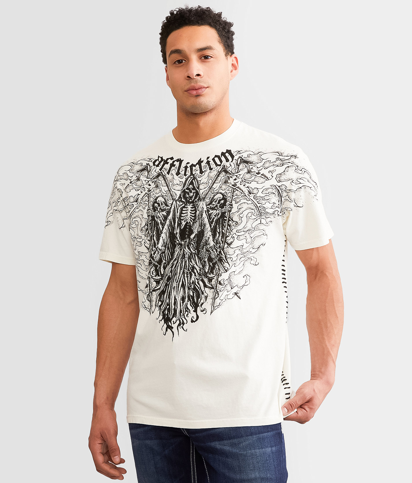Affliction Dark Summon T-Shirt - Men's T-Shirts in Dirty White