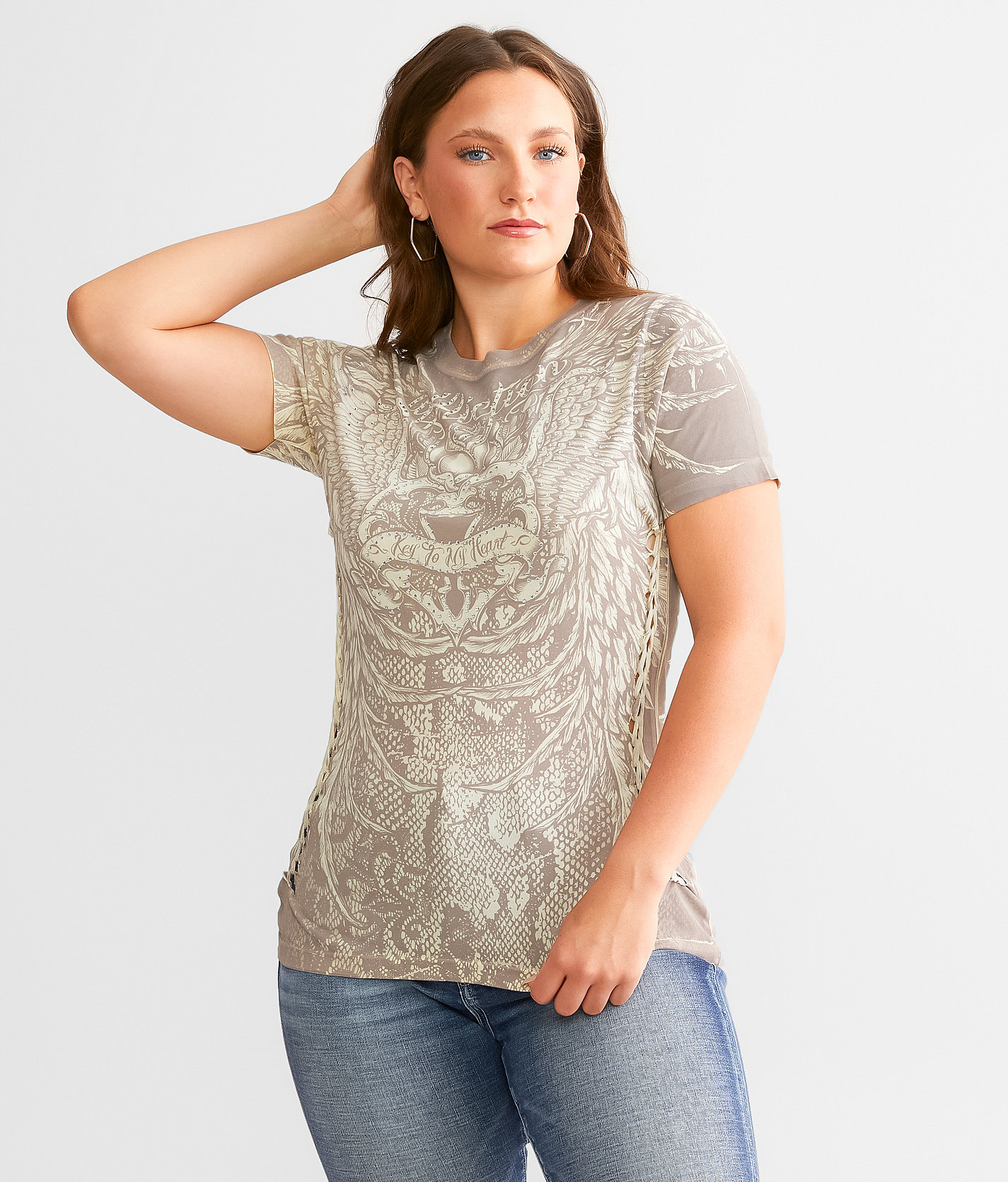 Affliction Olivia Pearl T-Shirt - Women's T-Shirts in Cream