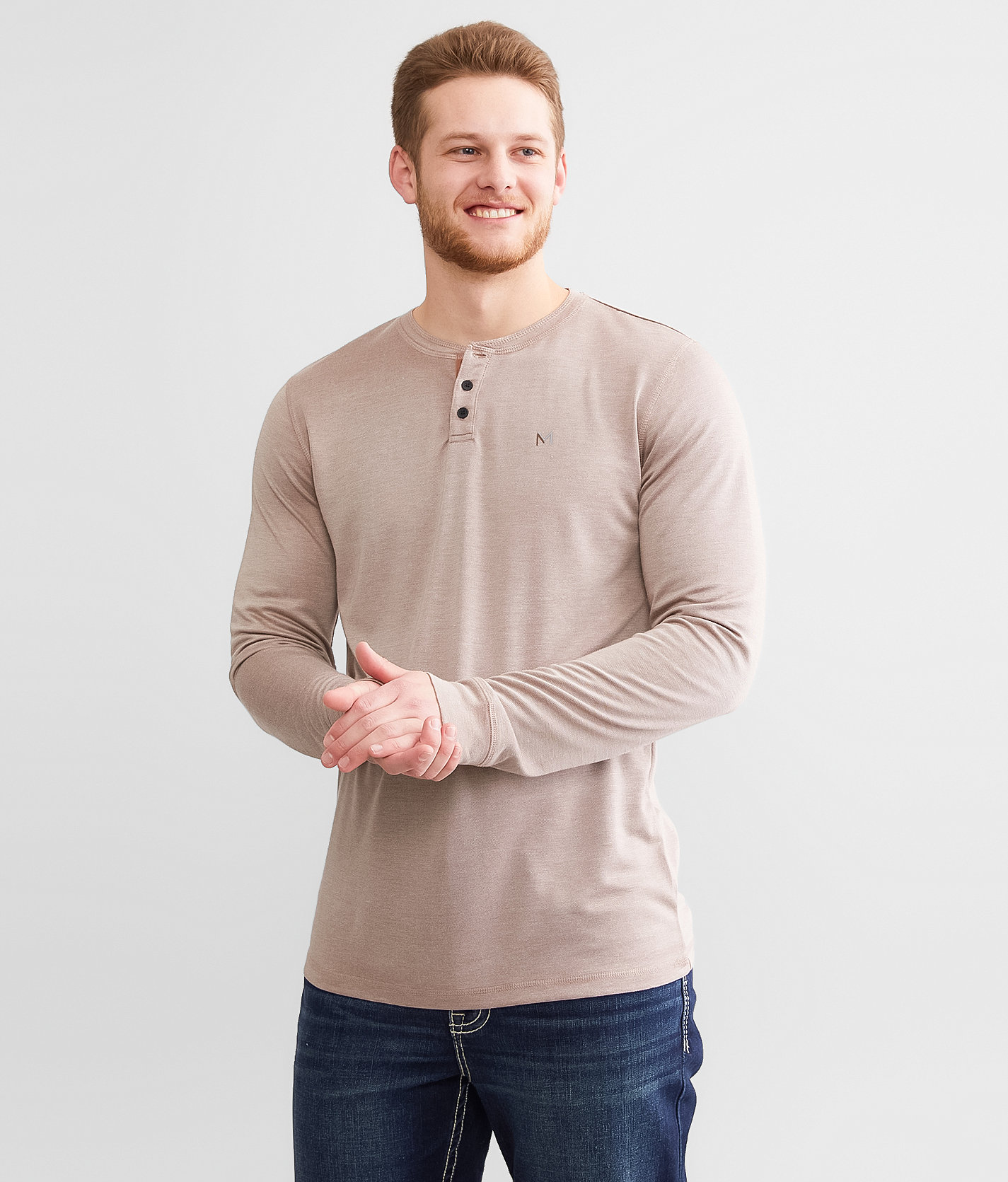 Maven Co-op Performance Henley - Men's T-Shirts in Brown