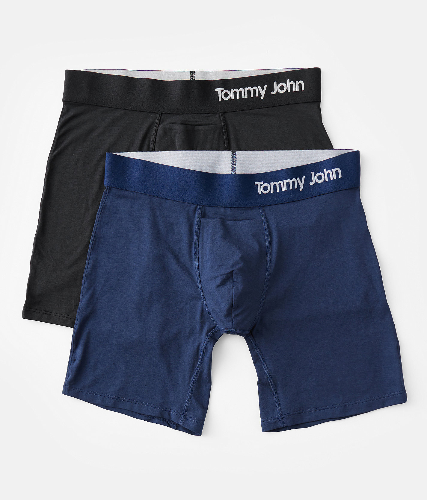 Tommy John® 2 Pack Cool Cotton Stretch Boxer Briefs - Men's Boxer Briefs in Black Navy