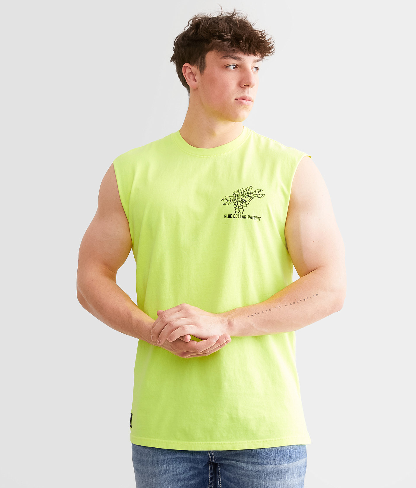 Howitzer Rough Hands Tank Top - Men's Tank Tops in Safety Green