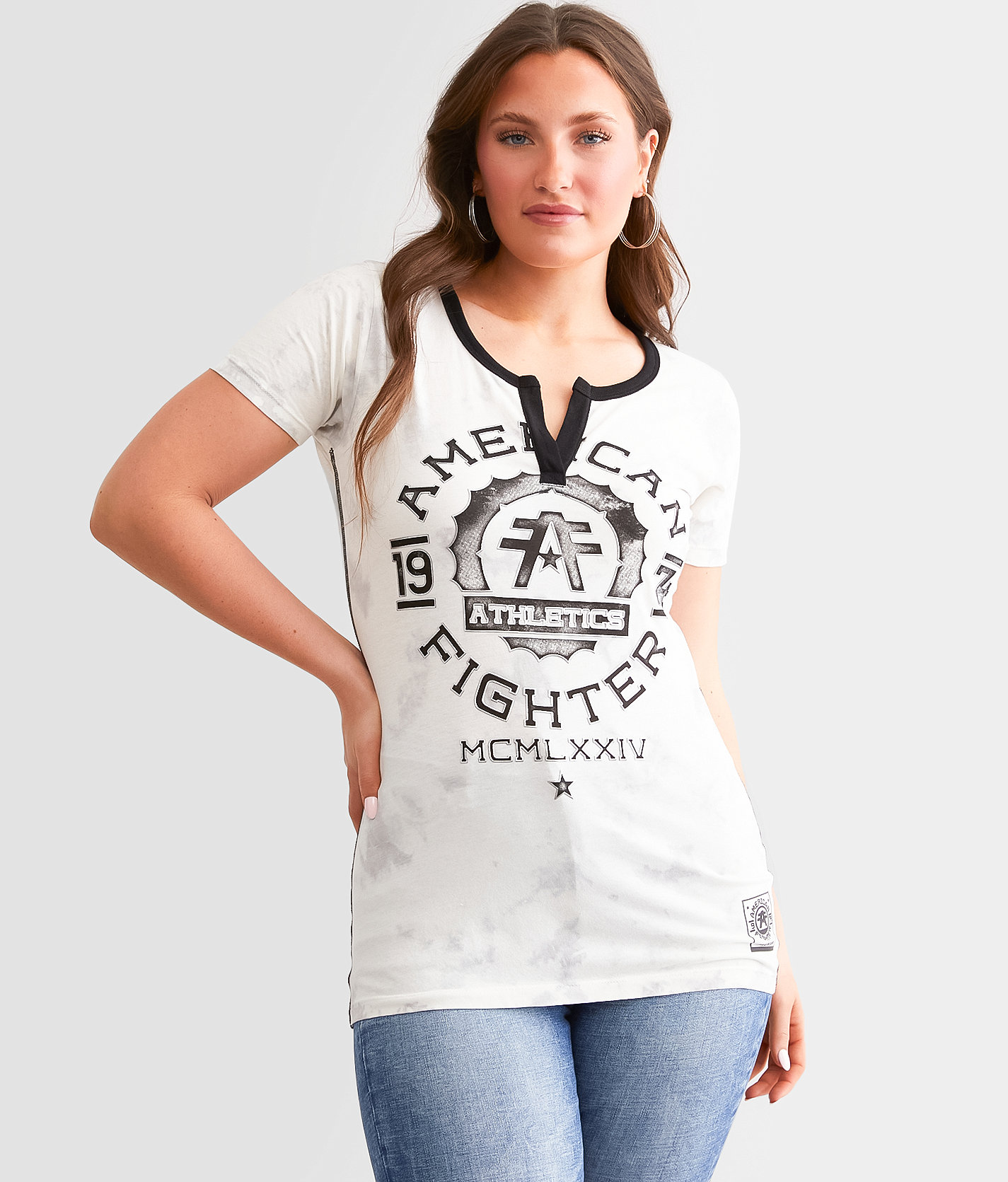 American Fighter Maryland T-Shirt - Women's T-Shirts in White Lt Grey Ice Wash