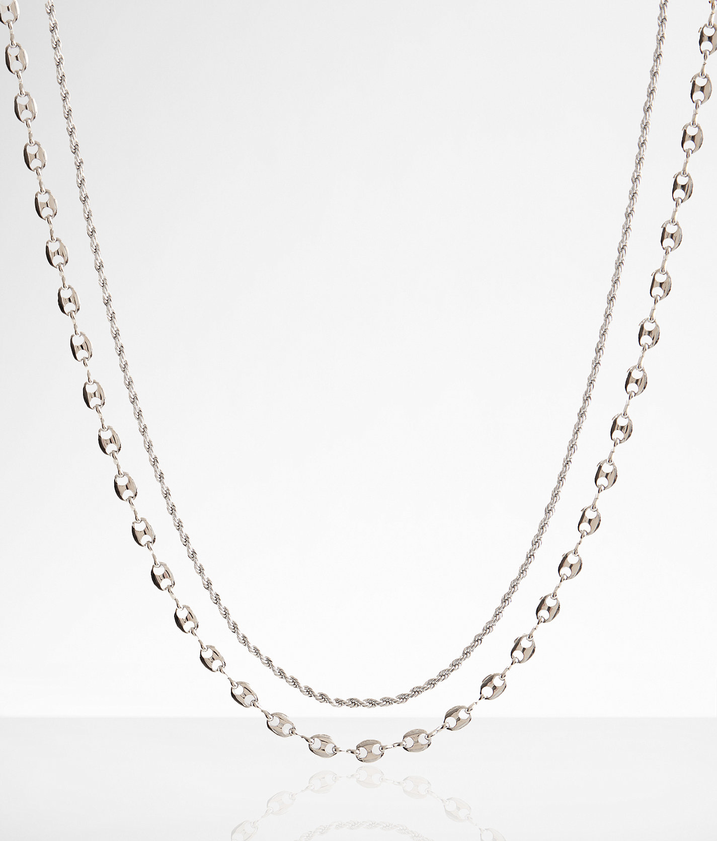 boutique by BKE 2 Pack Chain Necklace Set - Women's Jewelry in Silver