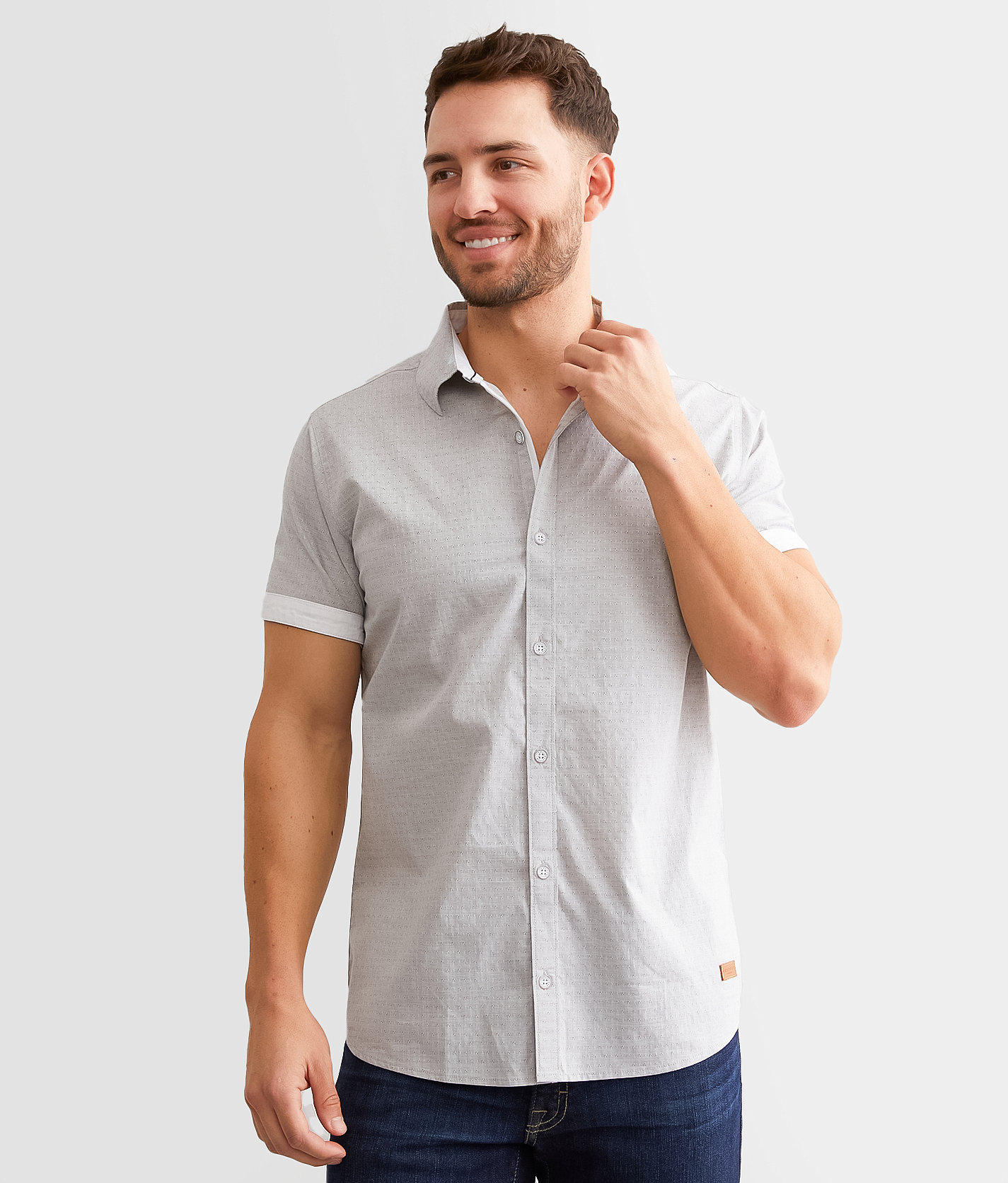 Outpost Makers Embroidered Shirt - Men's Shirts in Light Grey