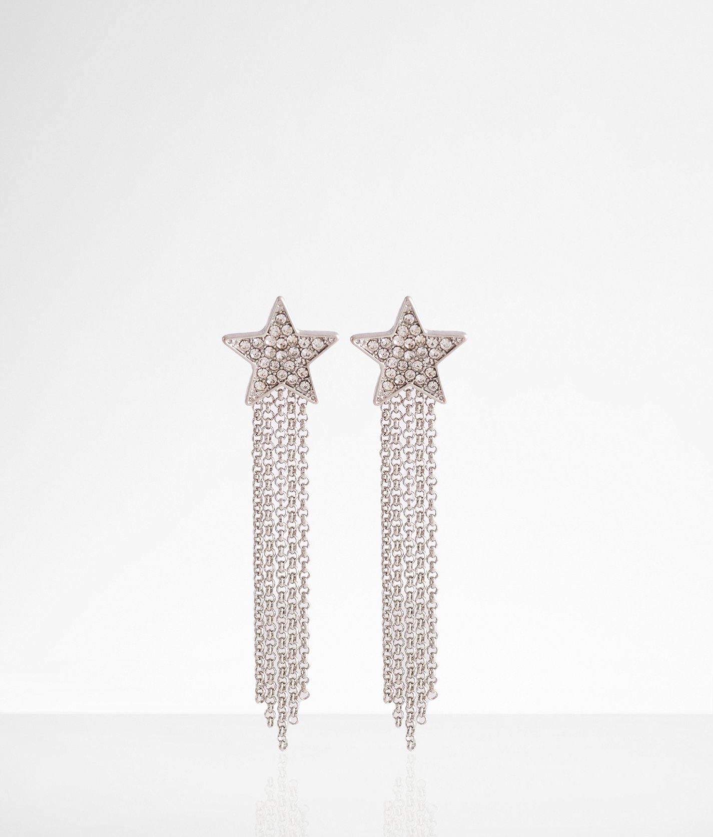 boutique by BKE Star Fringe Earring - Women's Jewelry in Silver