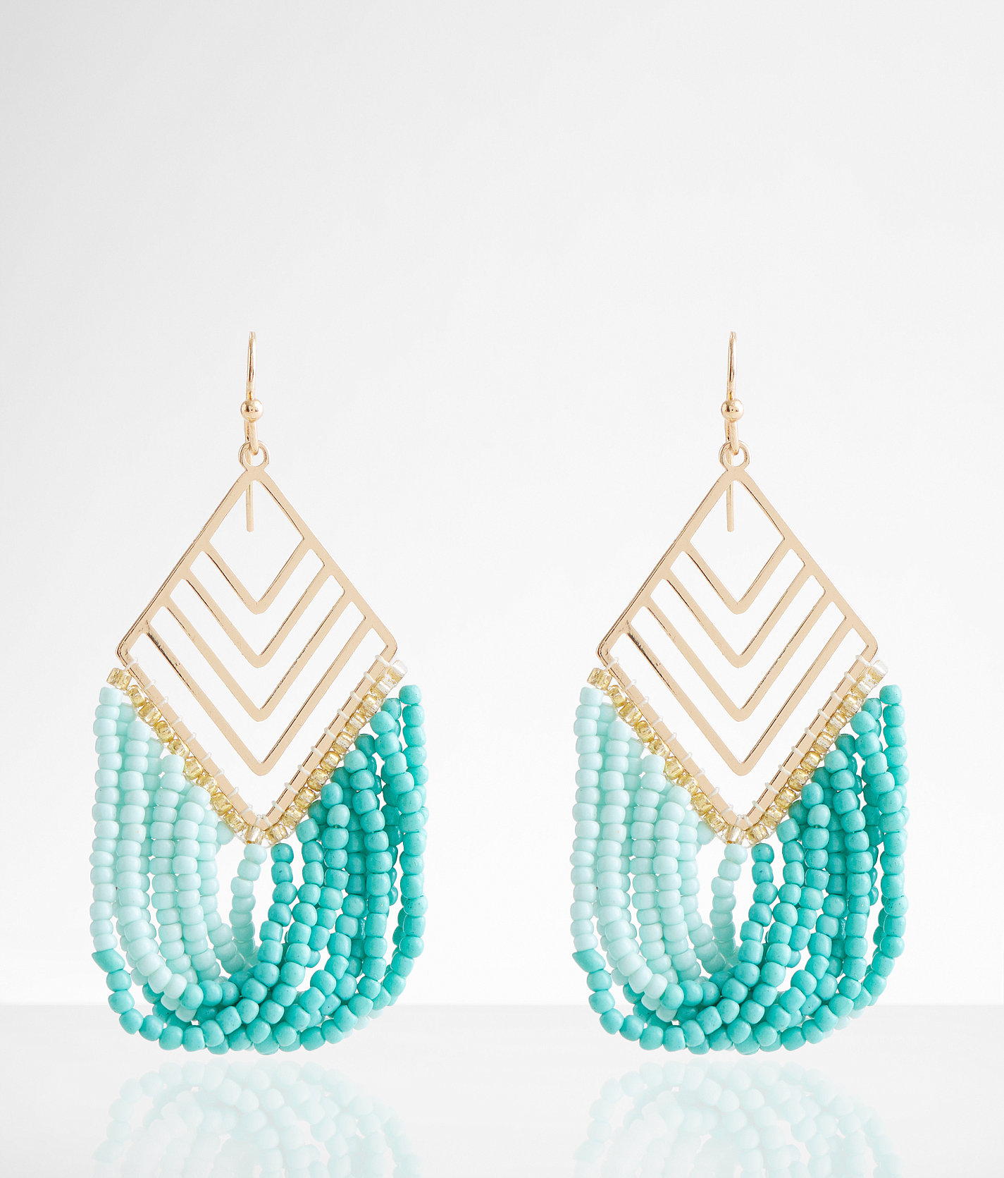 boutique by BKE Seed Bead Drop Earring - Women's Jewelry in Gold Blue