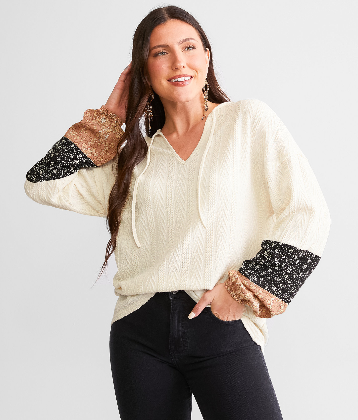 Daytrip Cable Knit Top - Women's Shirts & Blouses in Cream