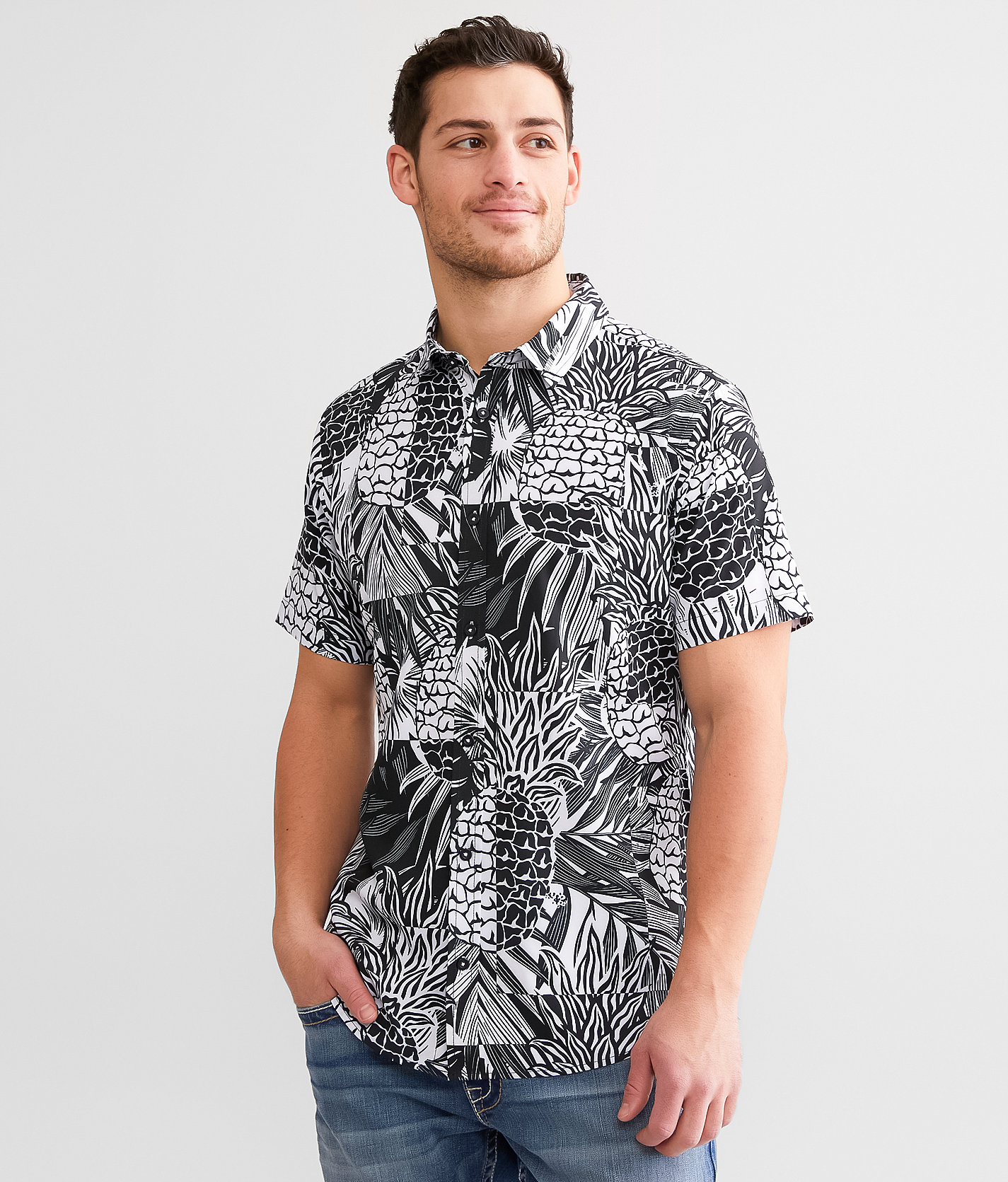 Departwest Performance Stretch Shirt - Men's Shirts in Black White