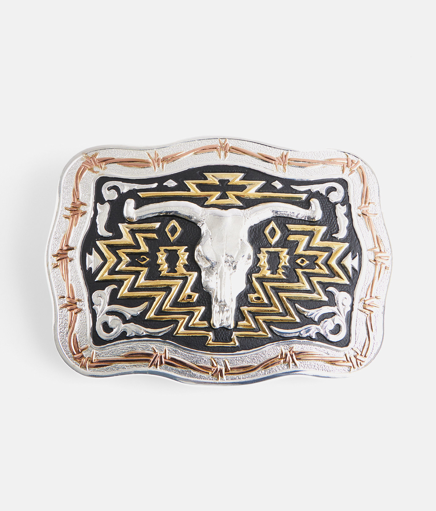 CRUMRINE® Long Horn Belt Buckle - Men's Belts in Black
