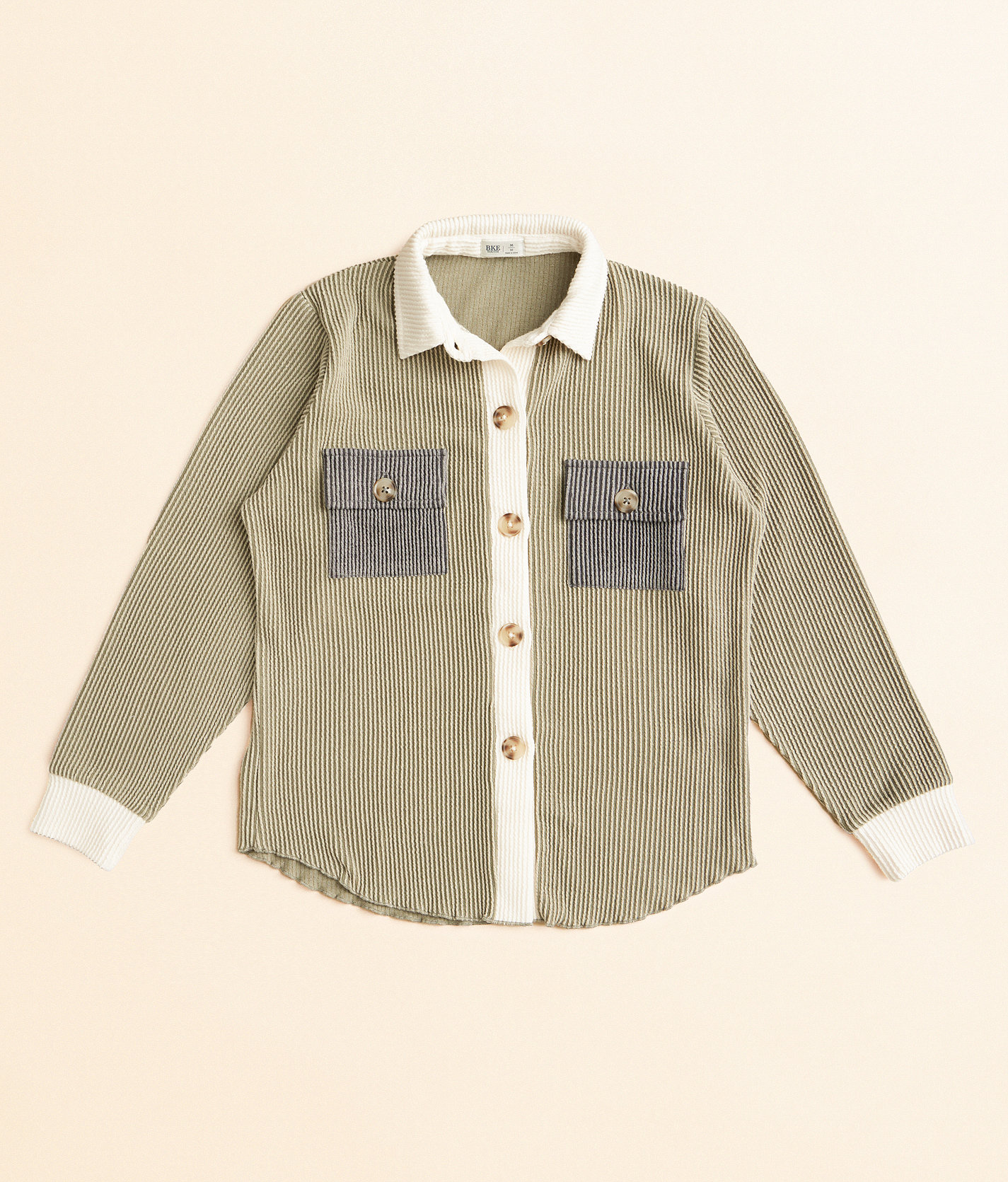 Girls - BKE Color Block Shirt - Girl's Shirts & Blouses in Vetiver