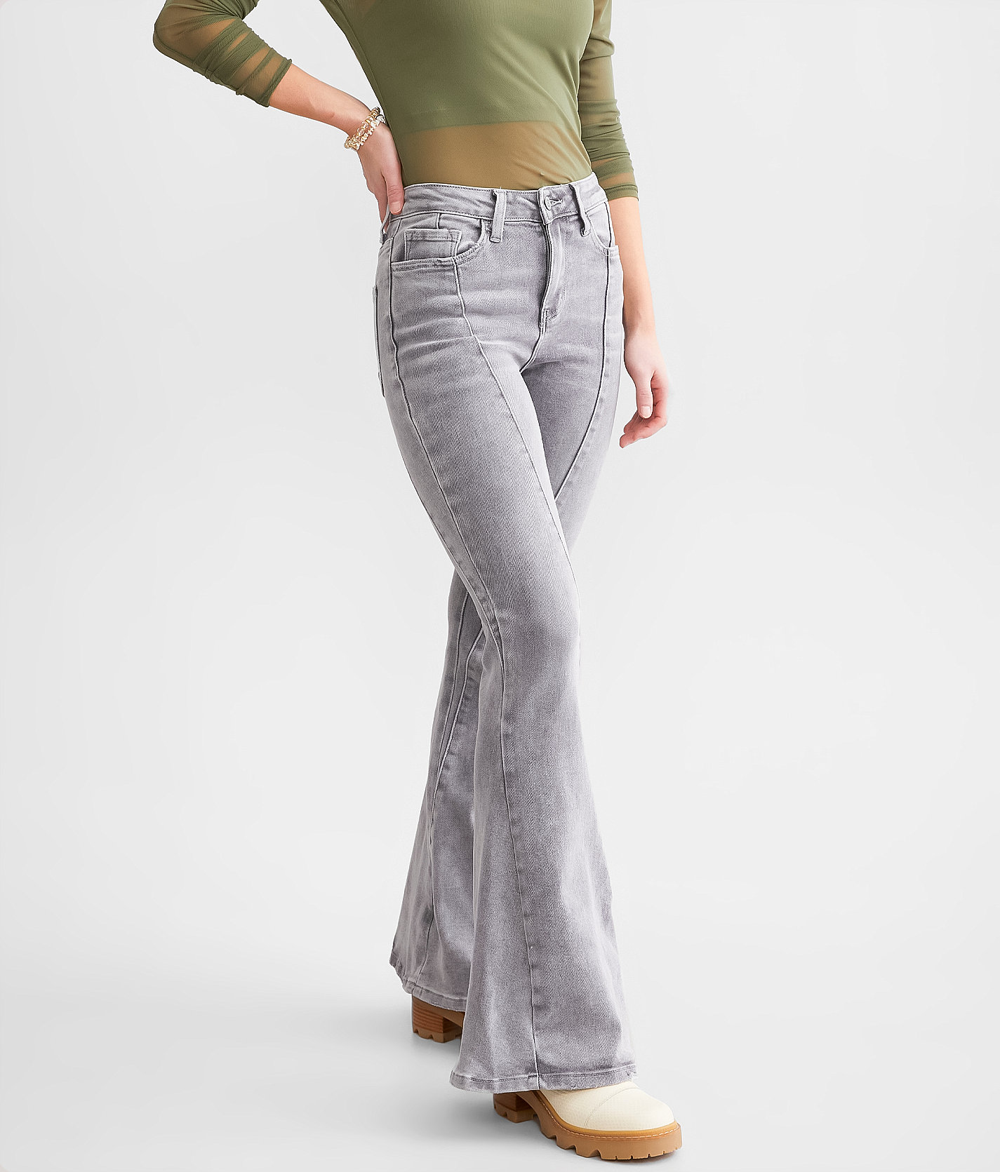 Flying Monkey High Rise Super Flare Stretch Jean - Women's Jeans in Topnotch