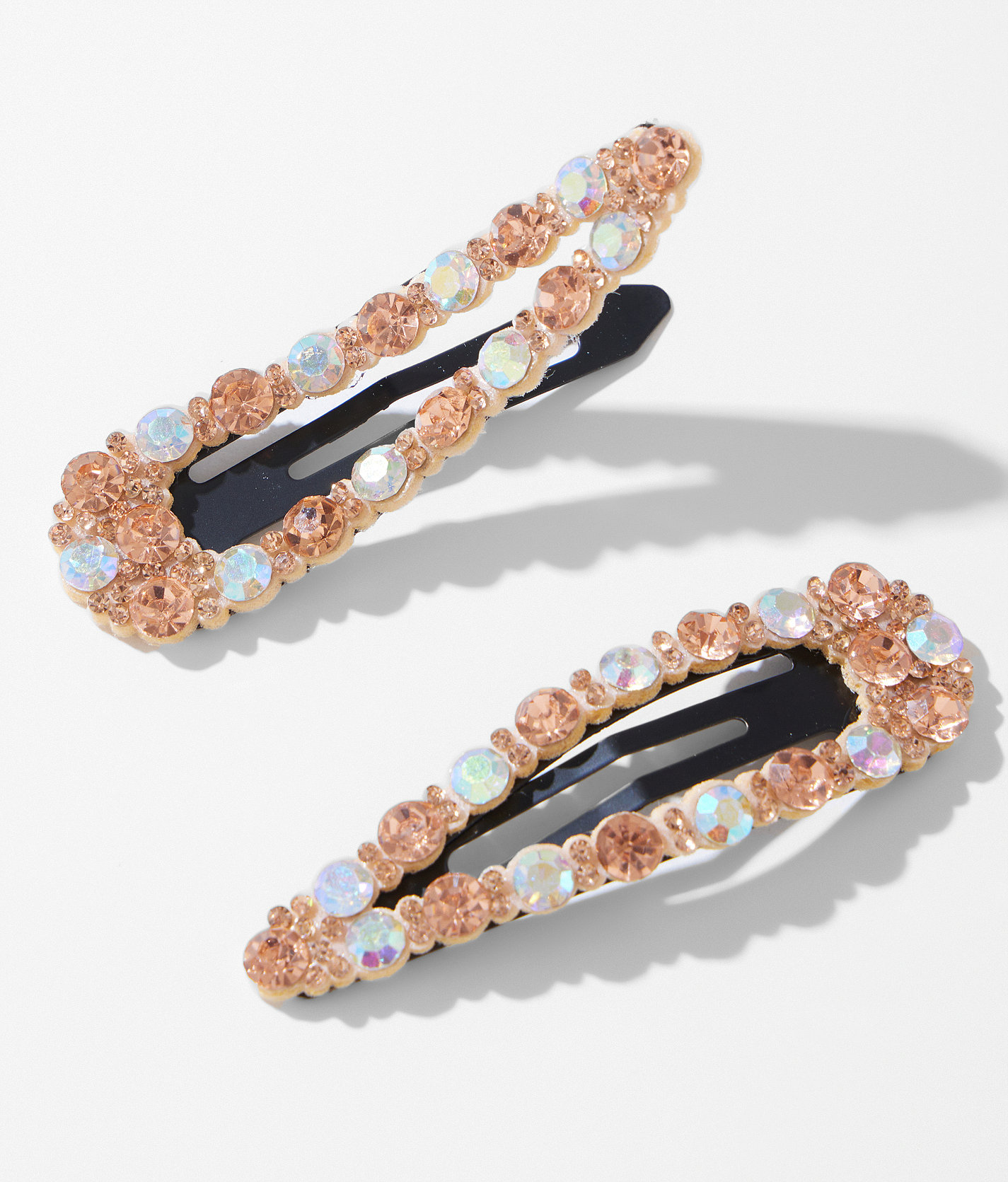 nOir™ 2 Pack Glitz Hair Barrettes - Women's Hair Accessories in Blush